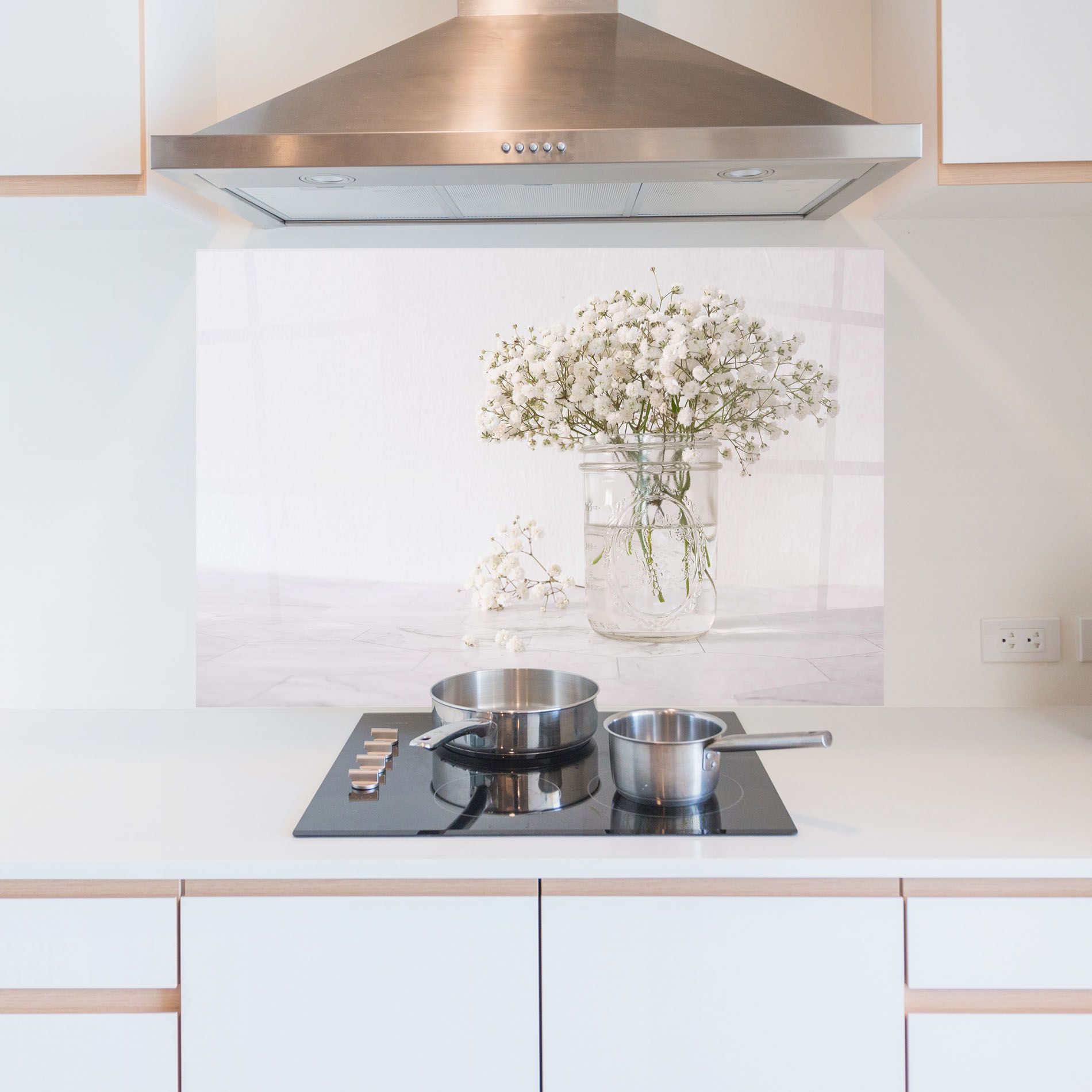 White Tiny Flower Vase mockup 5