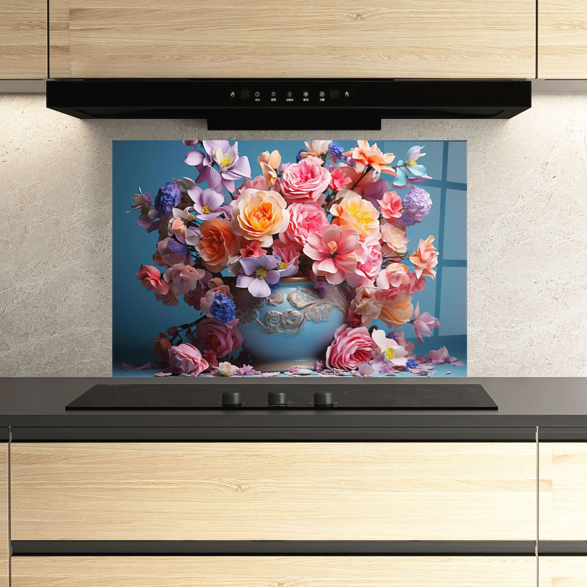 Blue Vase Flowers mockup 3