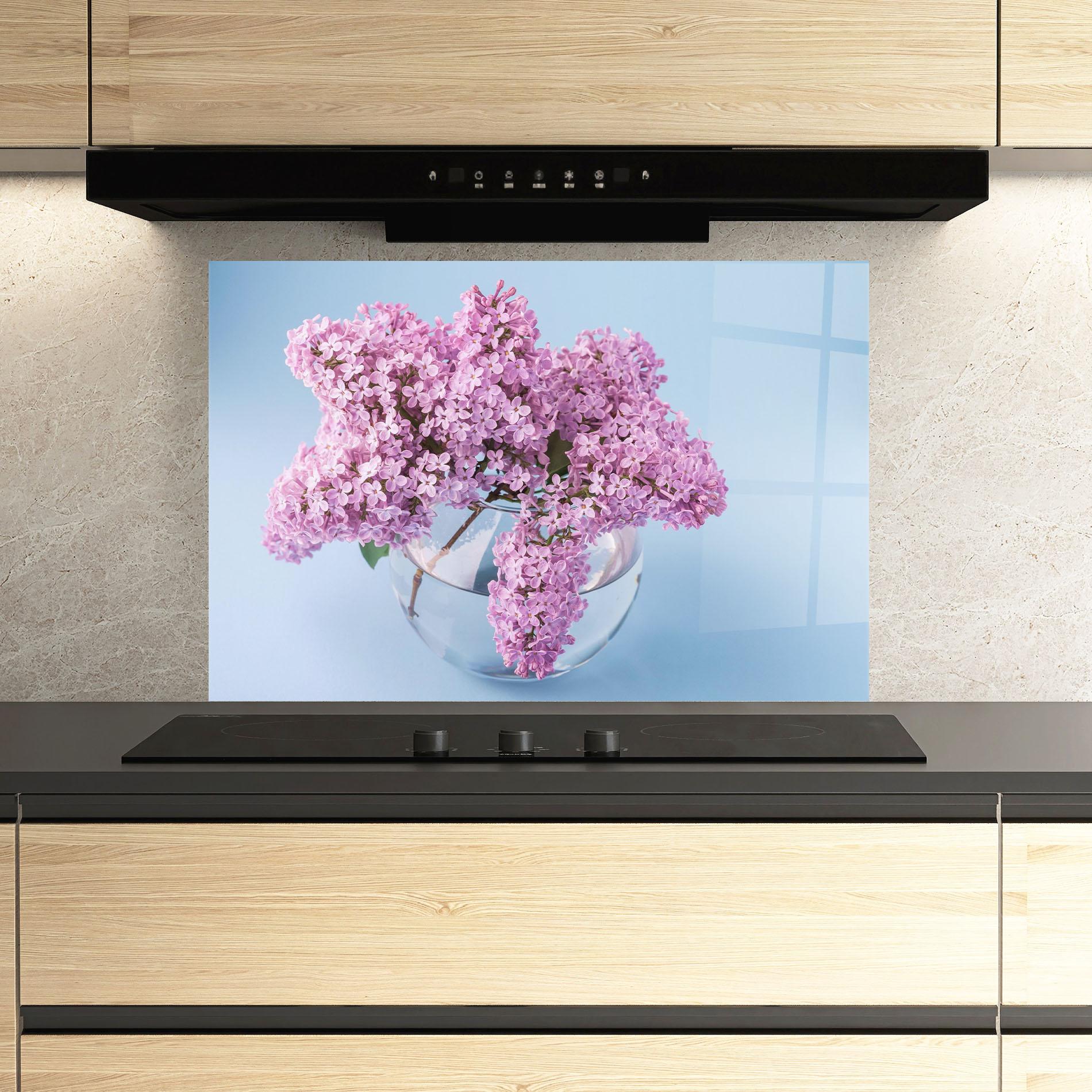 Panou Sticla Bucatarie Lilac Flower mockup 3