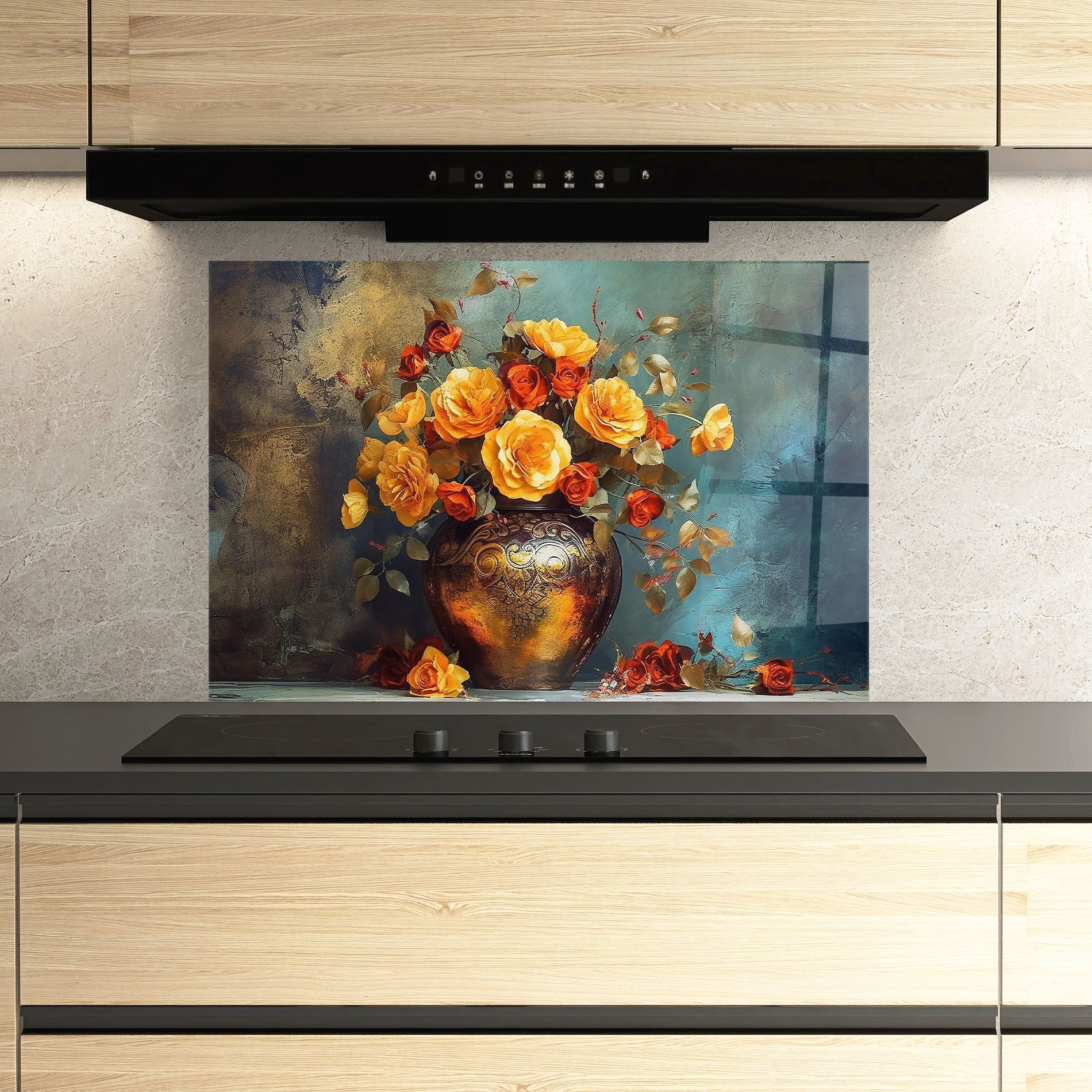 Red Orange Flower Vase mockup 3