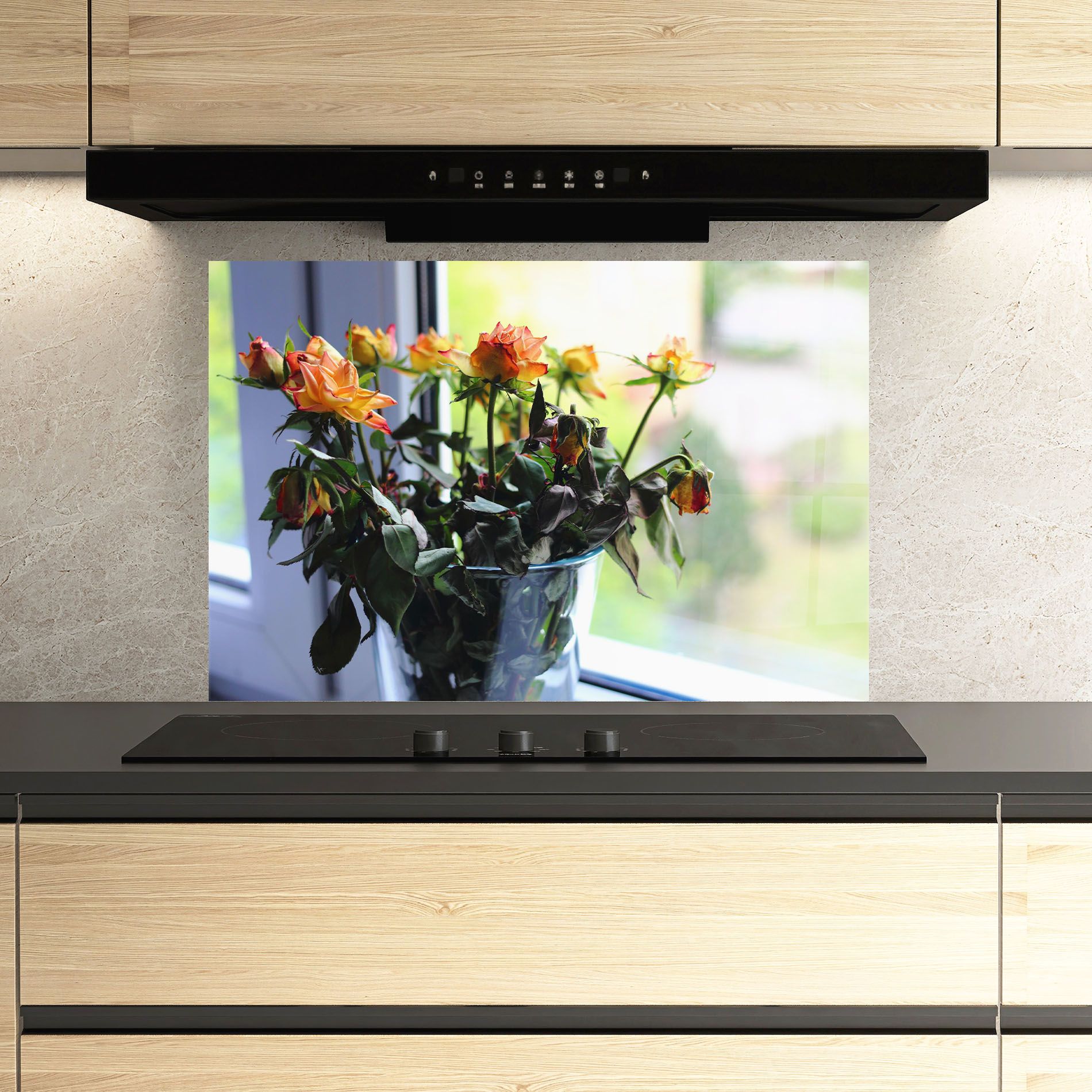 Red Yellow Rose Vase mockup 3