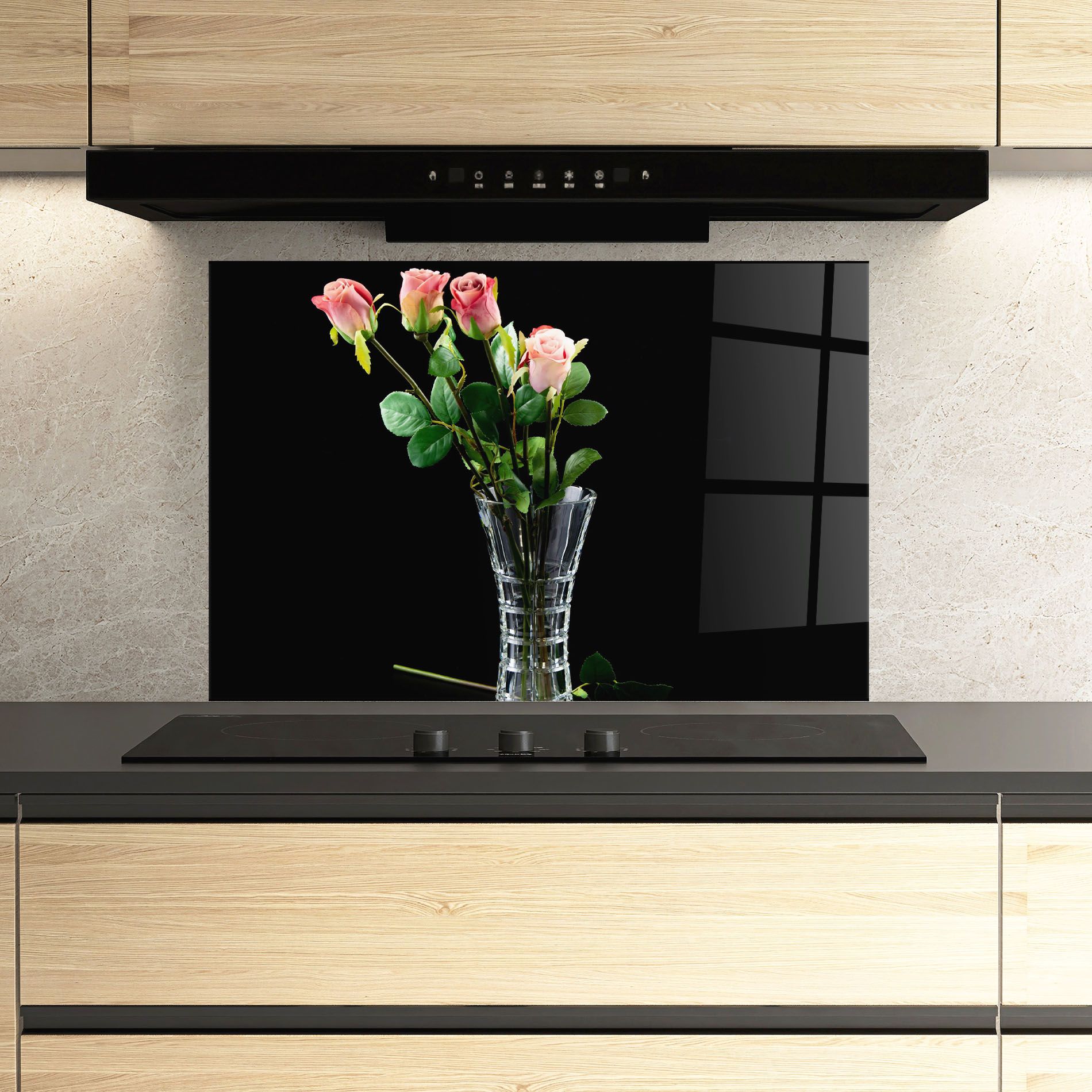 Rose Vase Black mockup 3