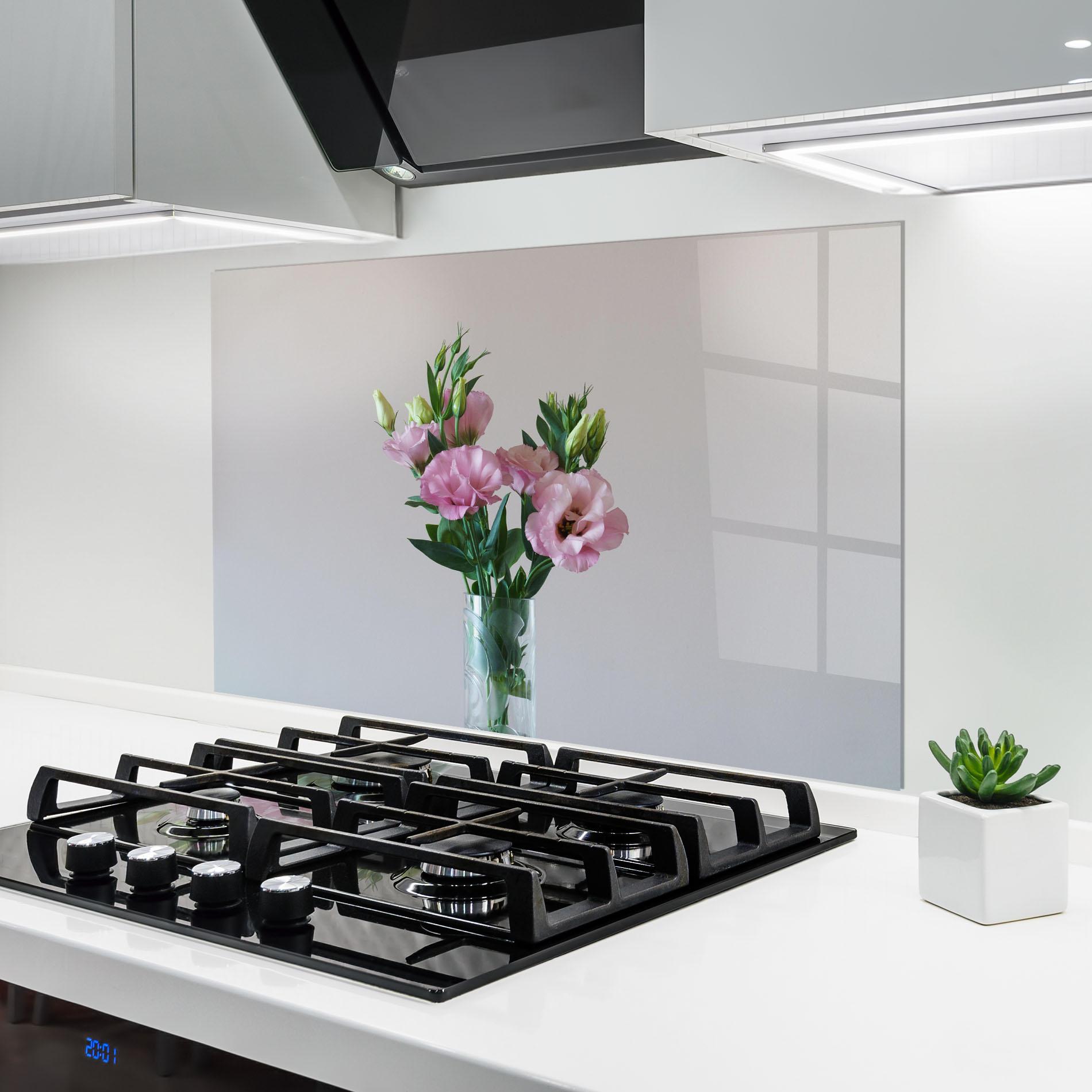 Panou Sticla Bucatarie Pretty Pink Flower Vase mockup 6