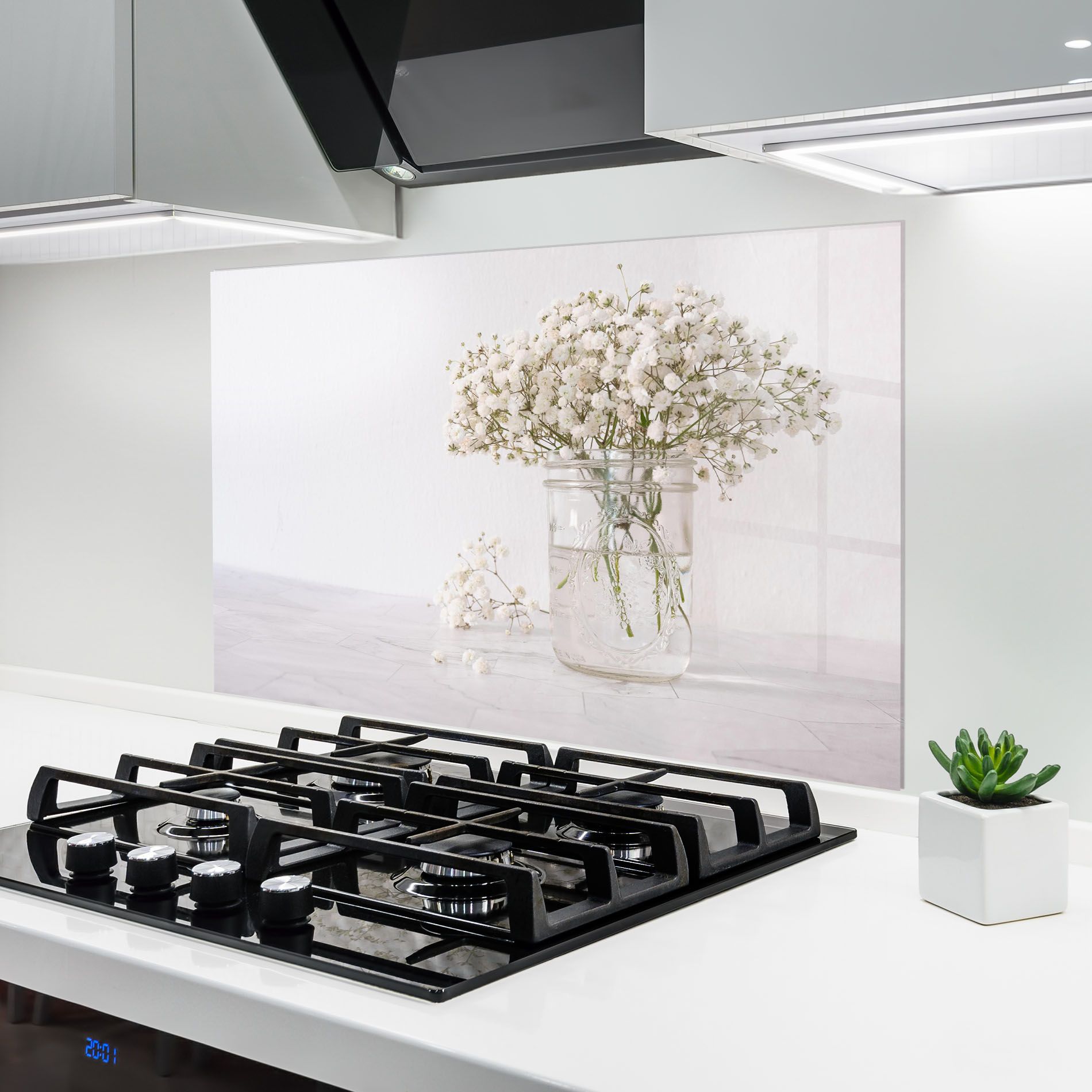 White Tiny Flower Vase mockup 6