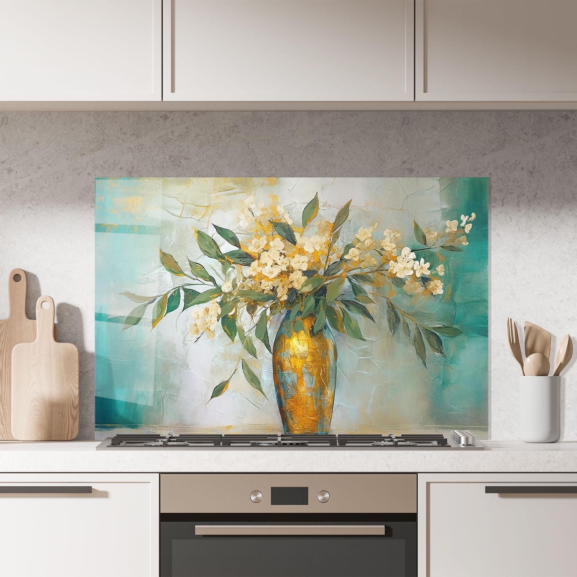 Panou Sticla Bucatarie Abstract Vase Art mockup 7