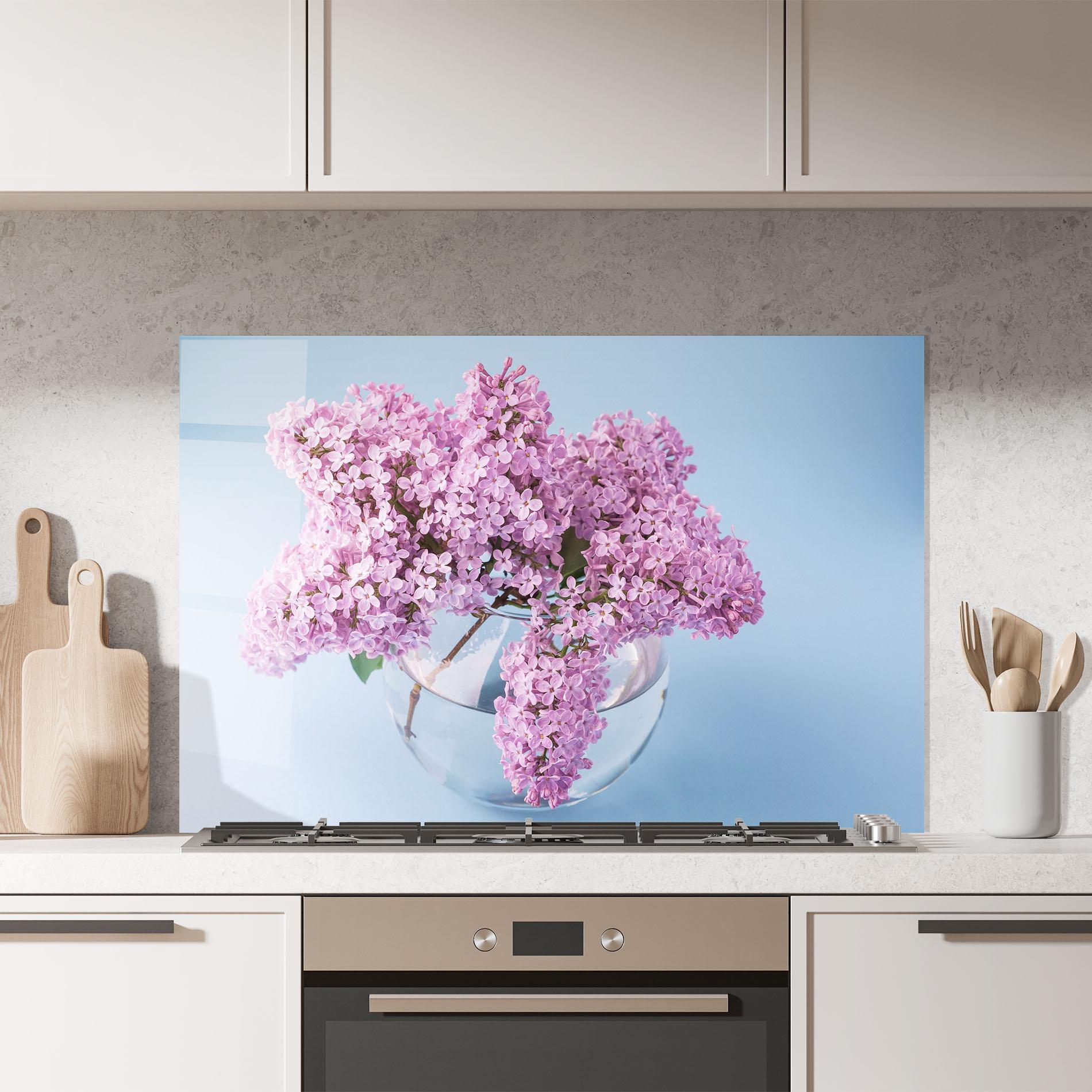Panou Sticla Bucatarie Lilac Flower mockup 7