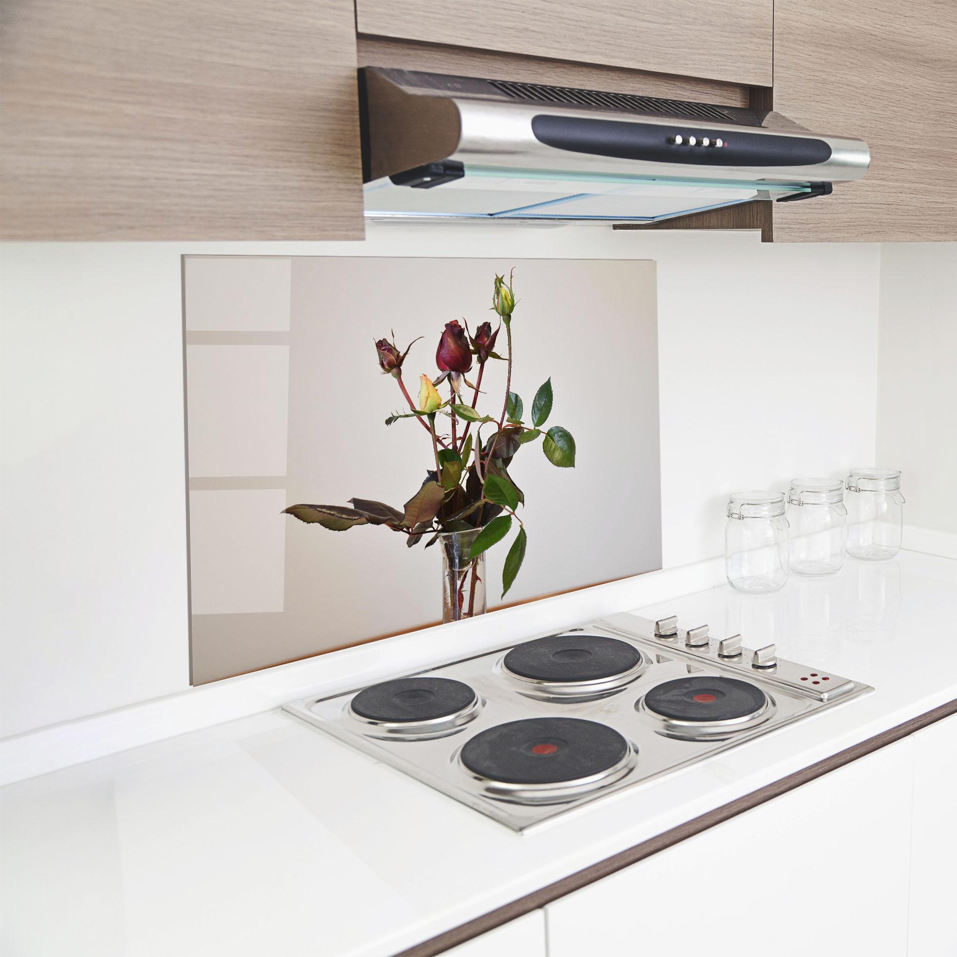 Panou Sticla Bucatarie Roses Vase mockup 8