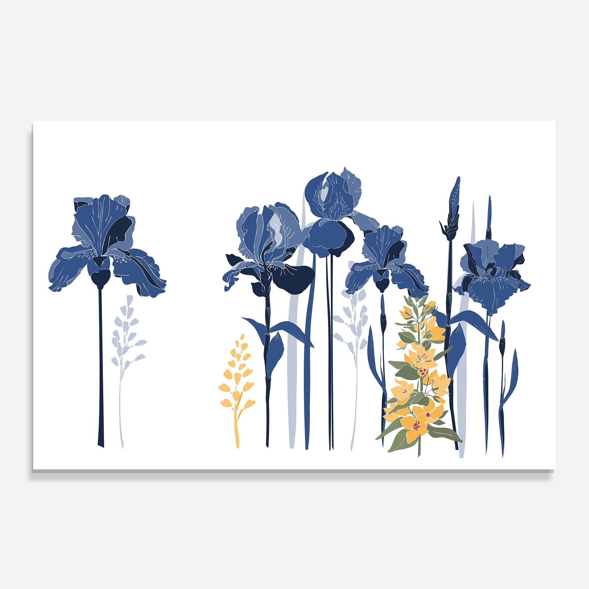 Panou Sticla Bucatarie Iris Blue Art mockup 0