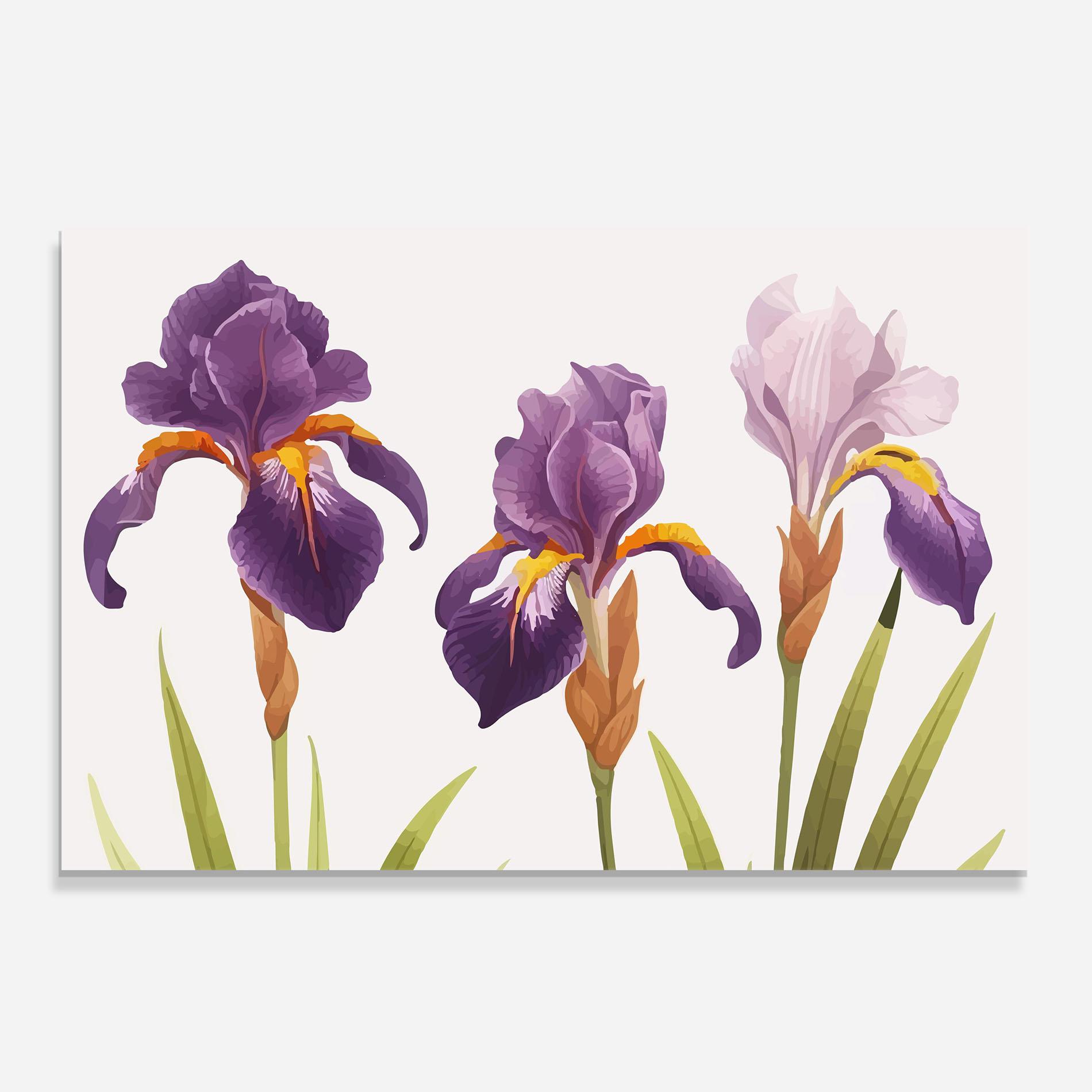 Panou Sticla Bucatarie Iris Leaf mockup 0