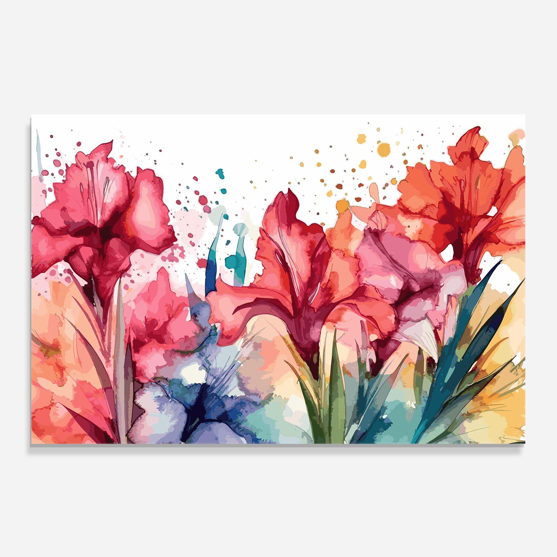 Panou Sticla Bucatarie Pink Blue Iris mockup 0