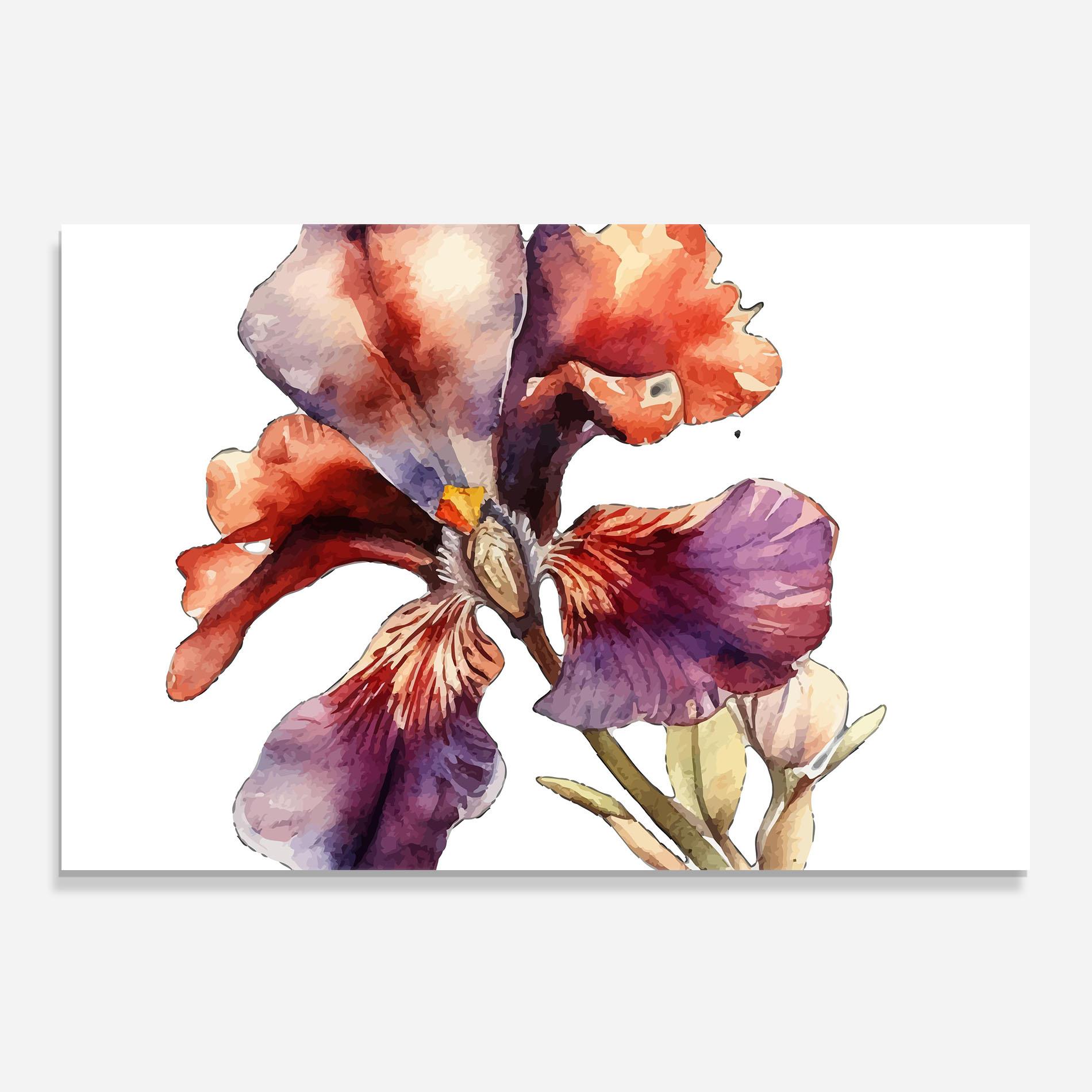 Panou Sticla Bucatarie Watercolor Iris mockup 0