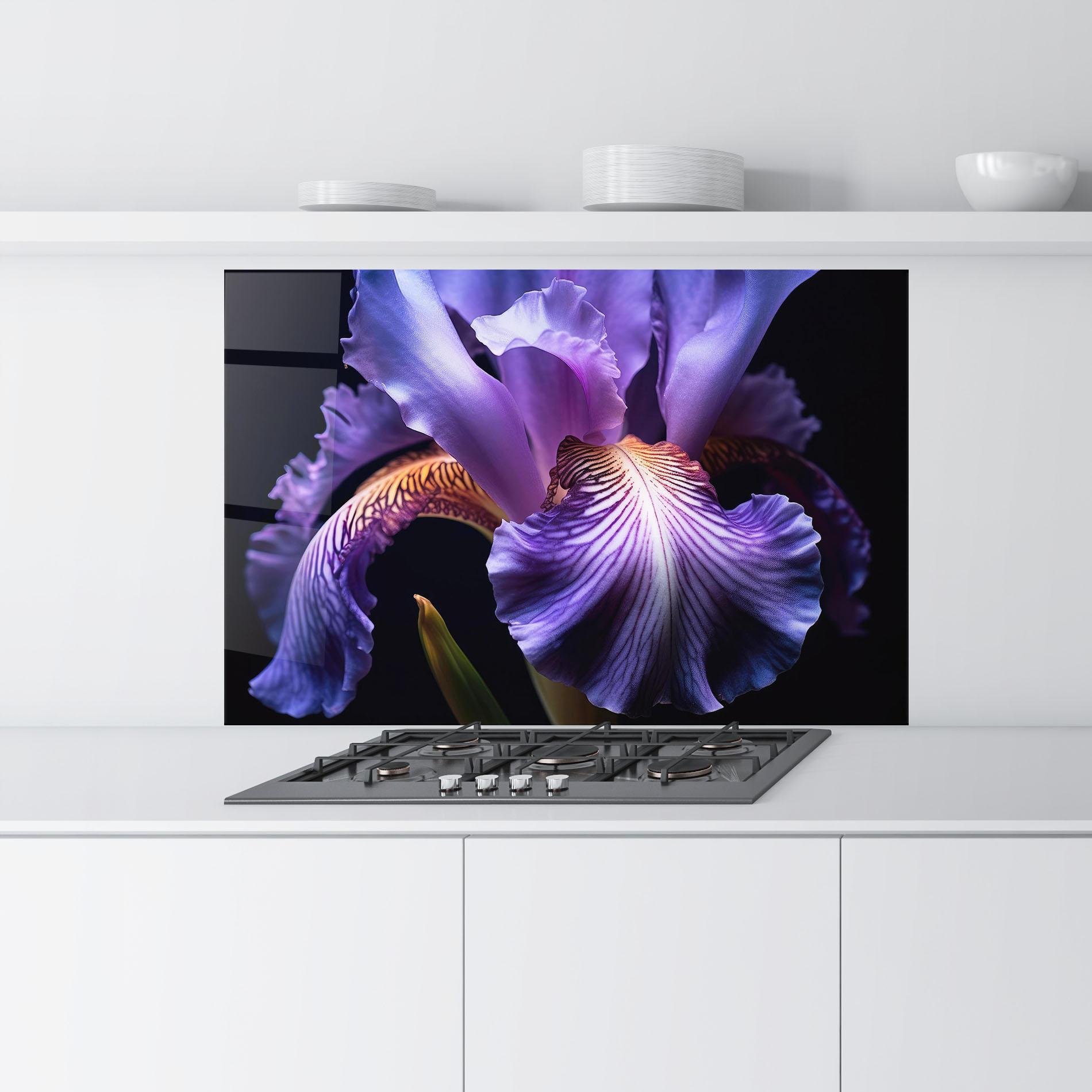 Panou Sticla Bucatarie Iris Beautiful Close Up mockup 9