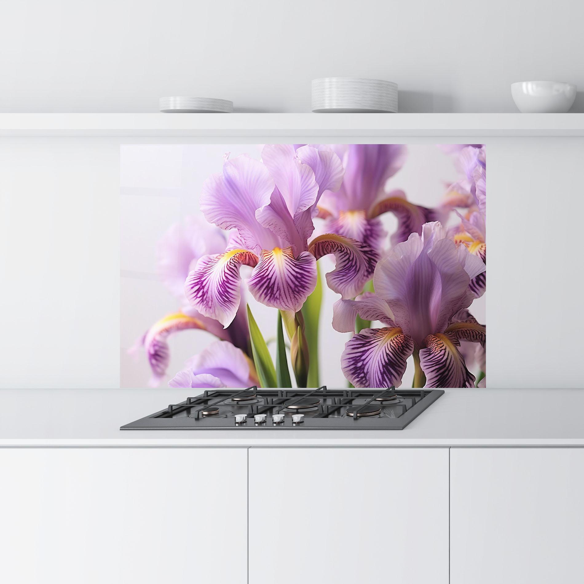 Panou Sticla Bucatarie Iris In Vase mockup 9
