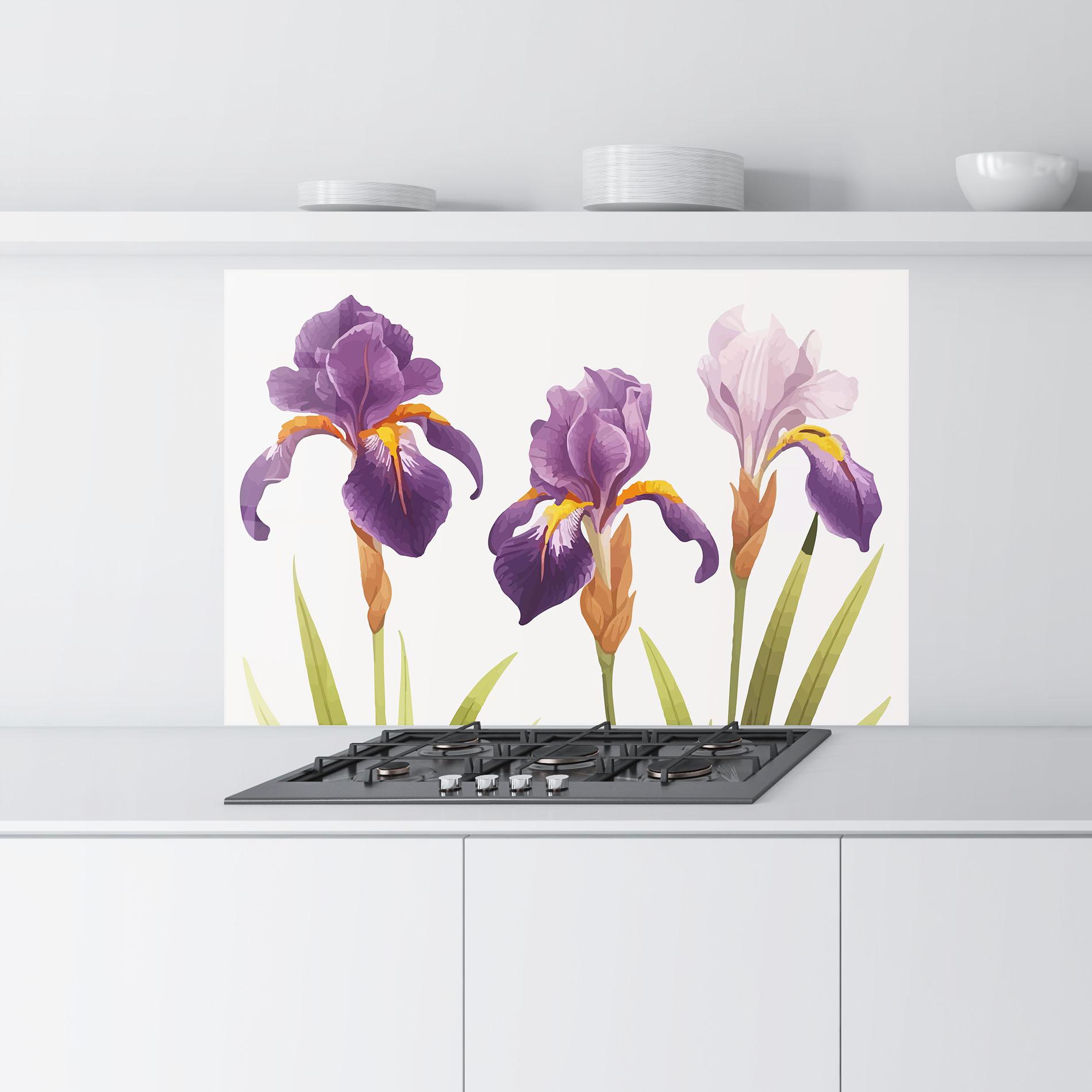 Panou Sticla Bucatarie Iris Leaf mockup 9