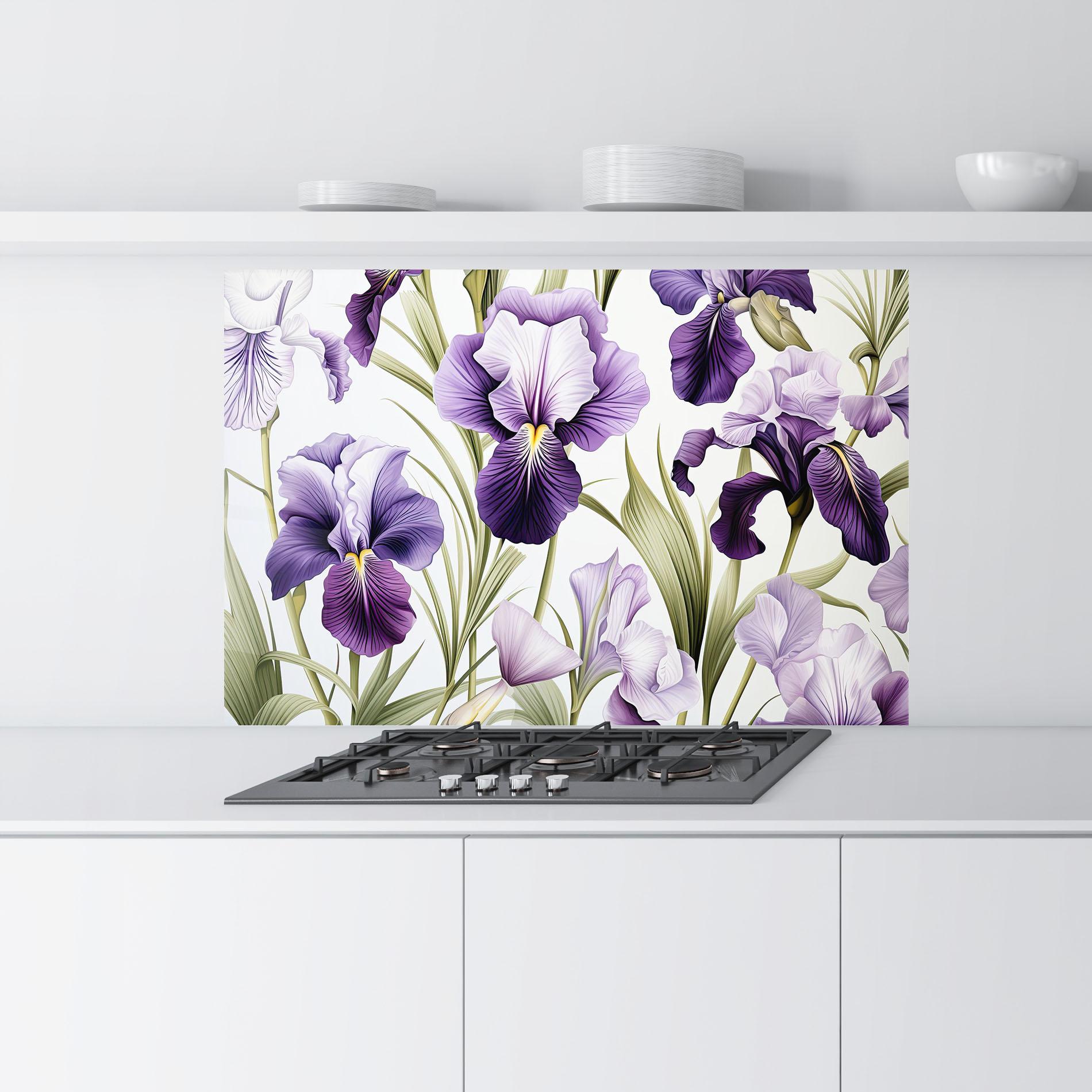 Panou Sticla Bucatarie Iris Painting mockup 9