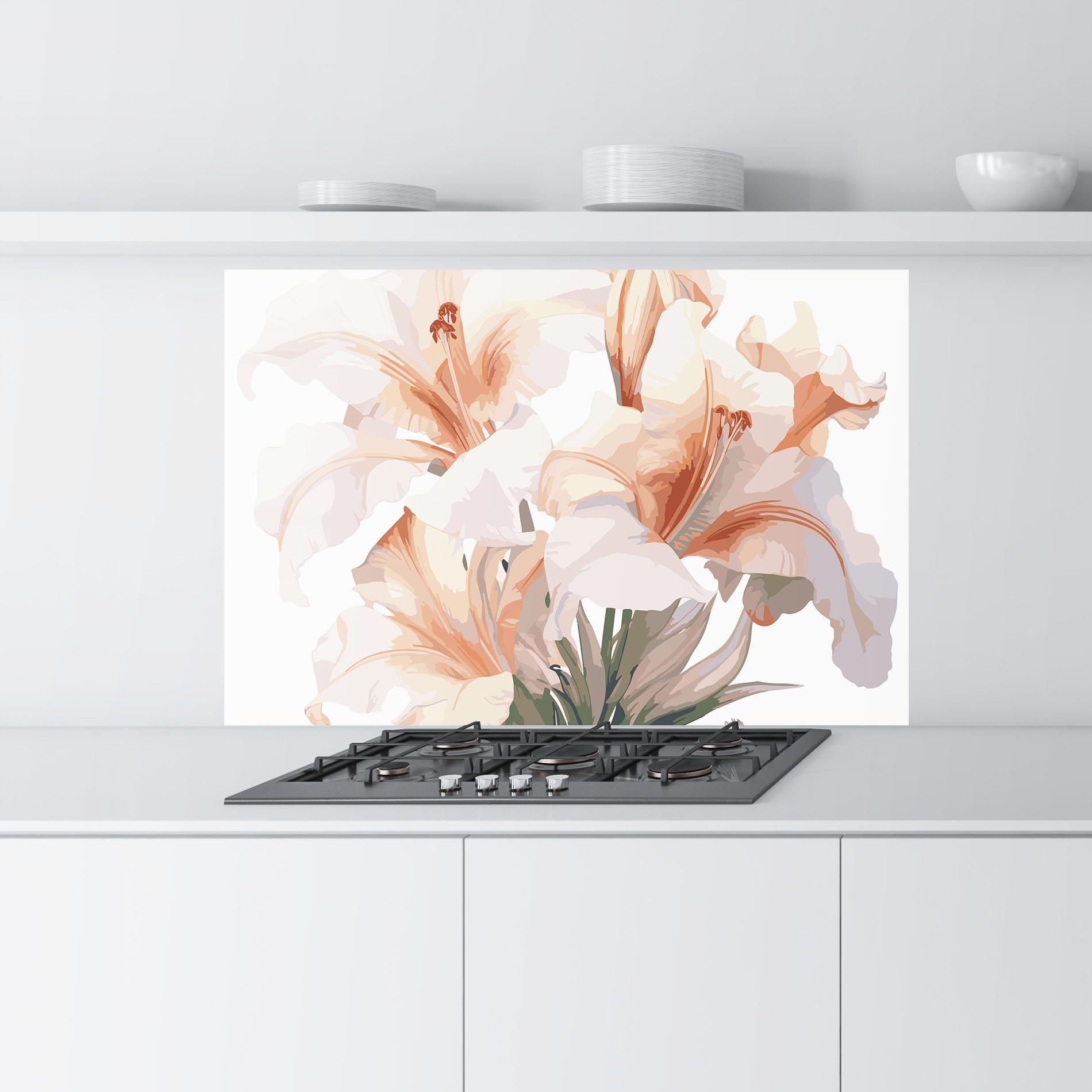 Panou Sticla Bucatarie Light Orange Iris mockup 9