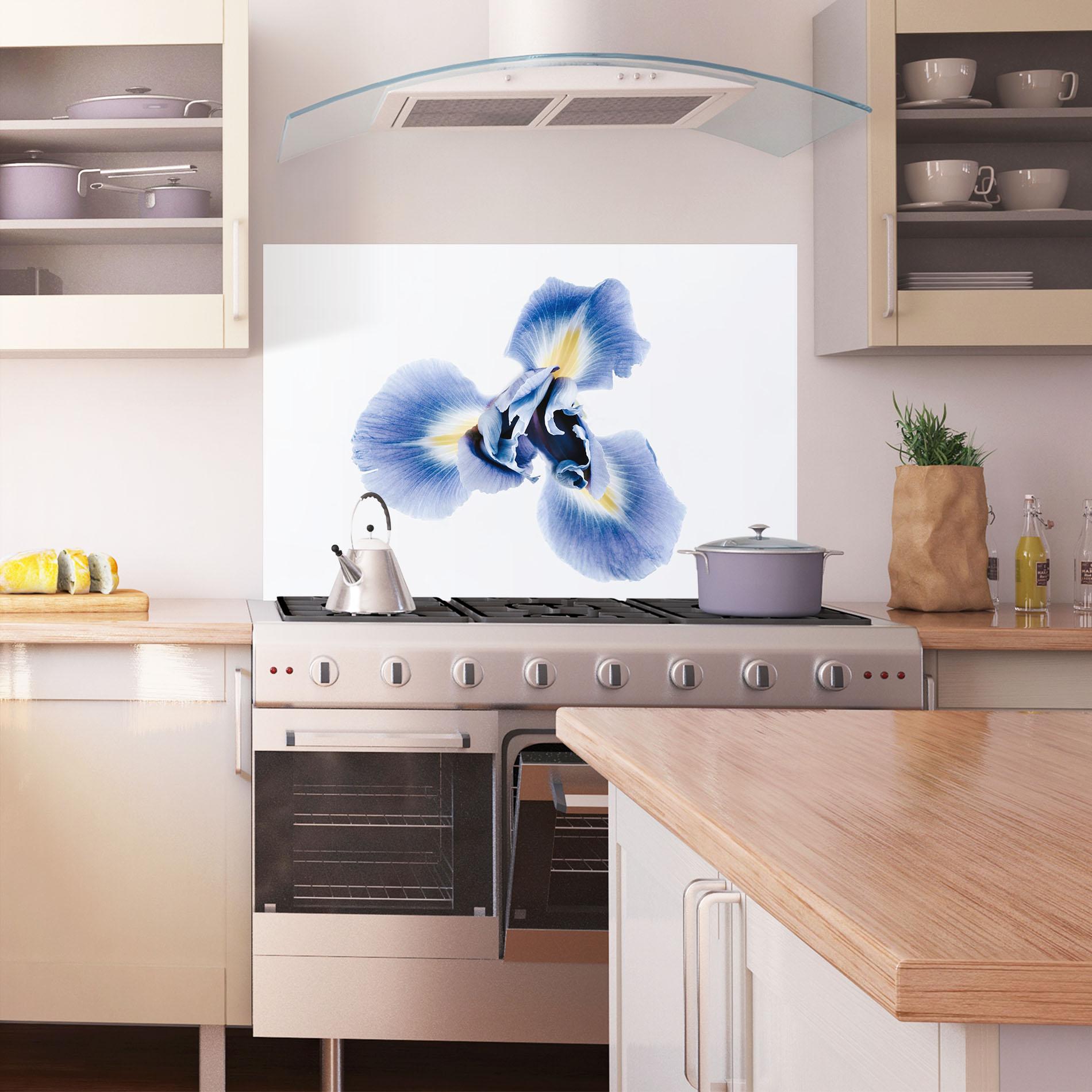 Panou Sticla Bucatarie Iris Flower mockup 1