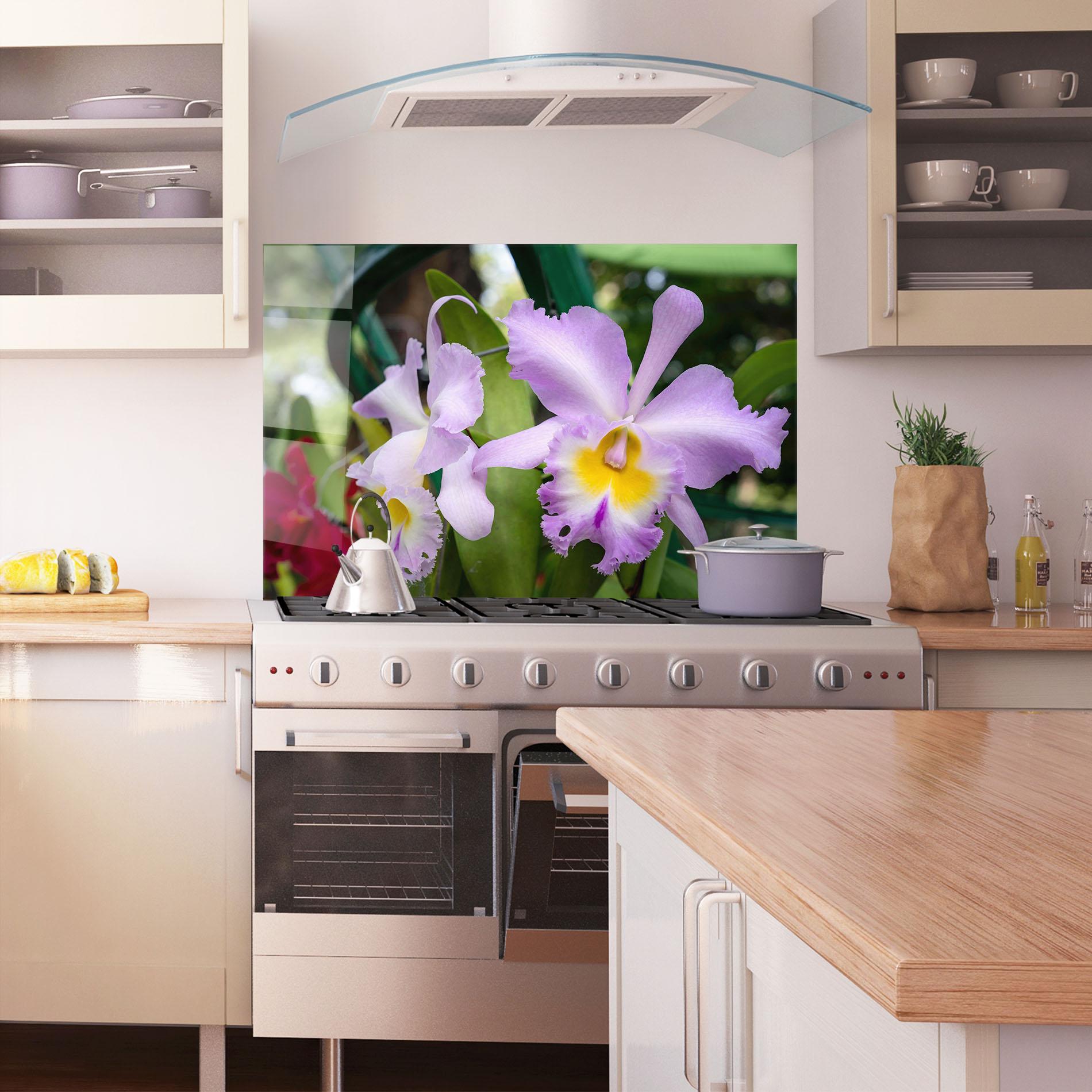 Panou Sticla Bucatarie Light Purple Iris mockup 1