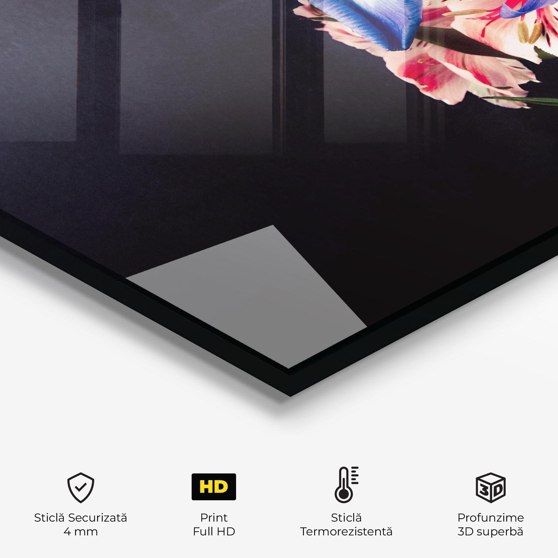 Panou Sticla Bucatarie Iris Bouquet mockup 2