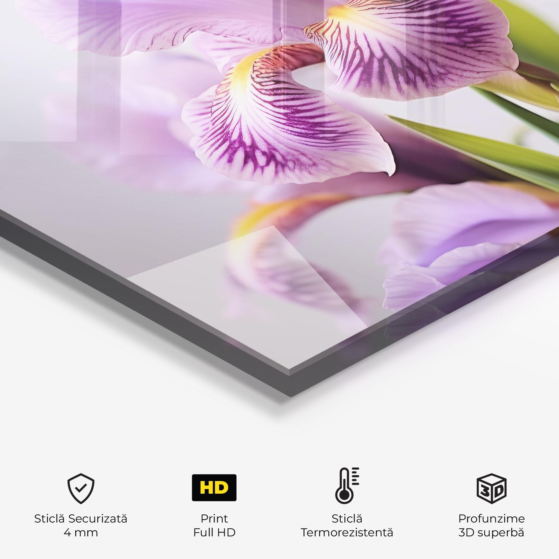 Panou Sticla Bucatarie Iris In Vase mockup 2