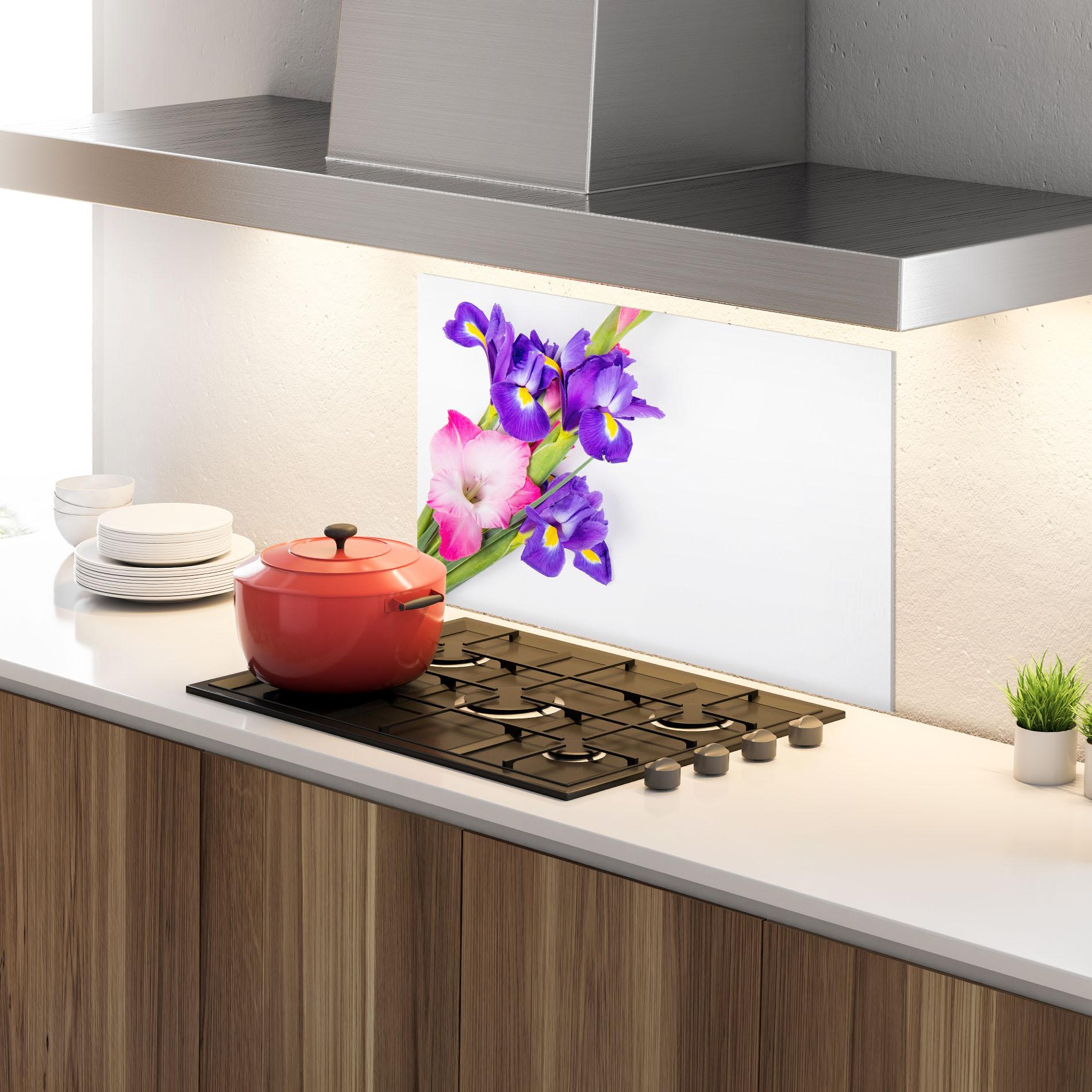 Panou Sticla Bucatarie Iris On The Table mockup 4