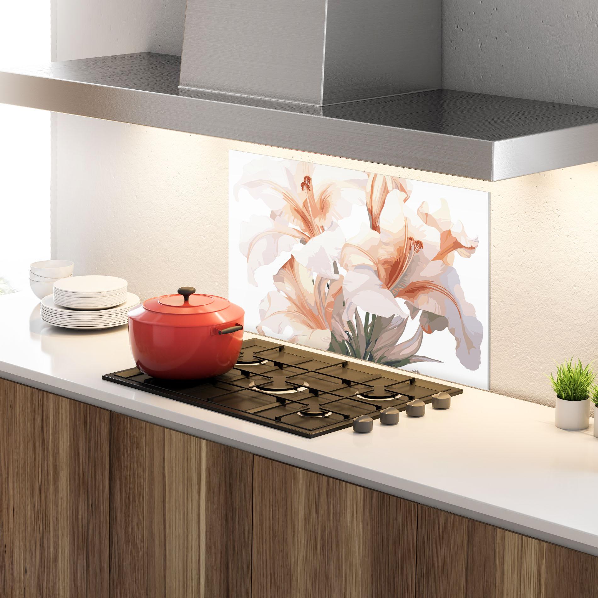 Panou Sticla Bucatarie Light Orange Iris mockup 4