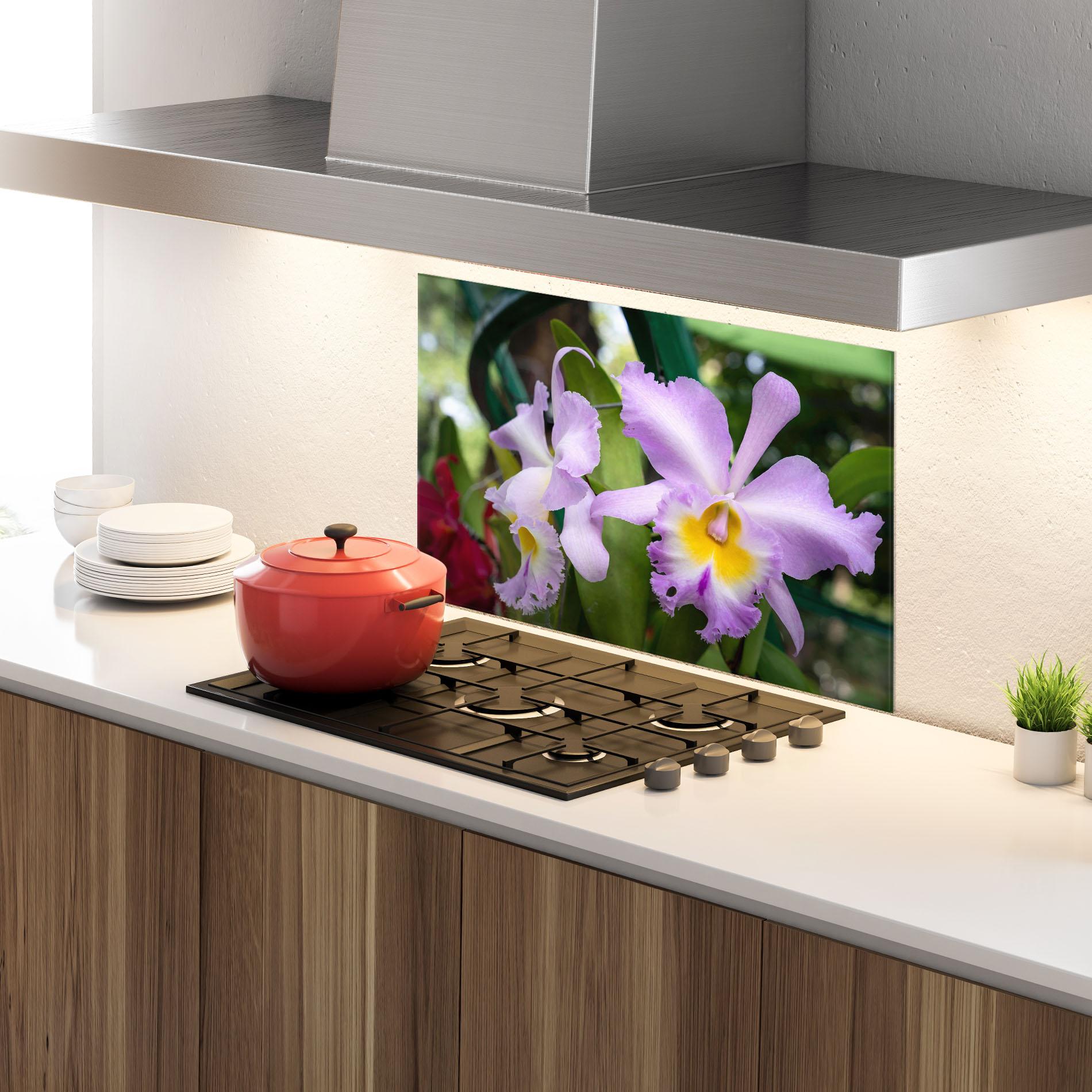 Panou Sticla Bucatarie Light Purple Iris mockup 4