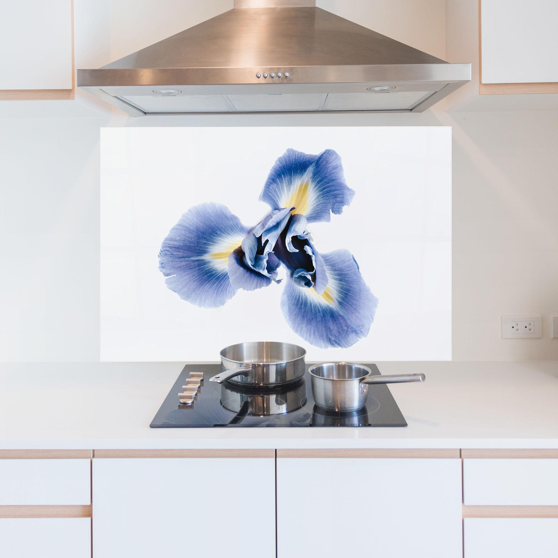 Panou Sticla Bucatarie Iris Flower mockup 5