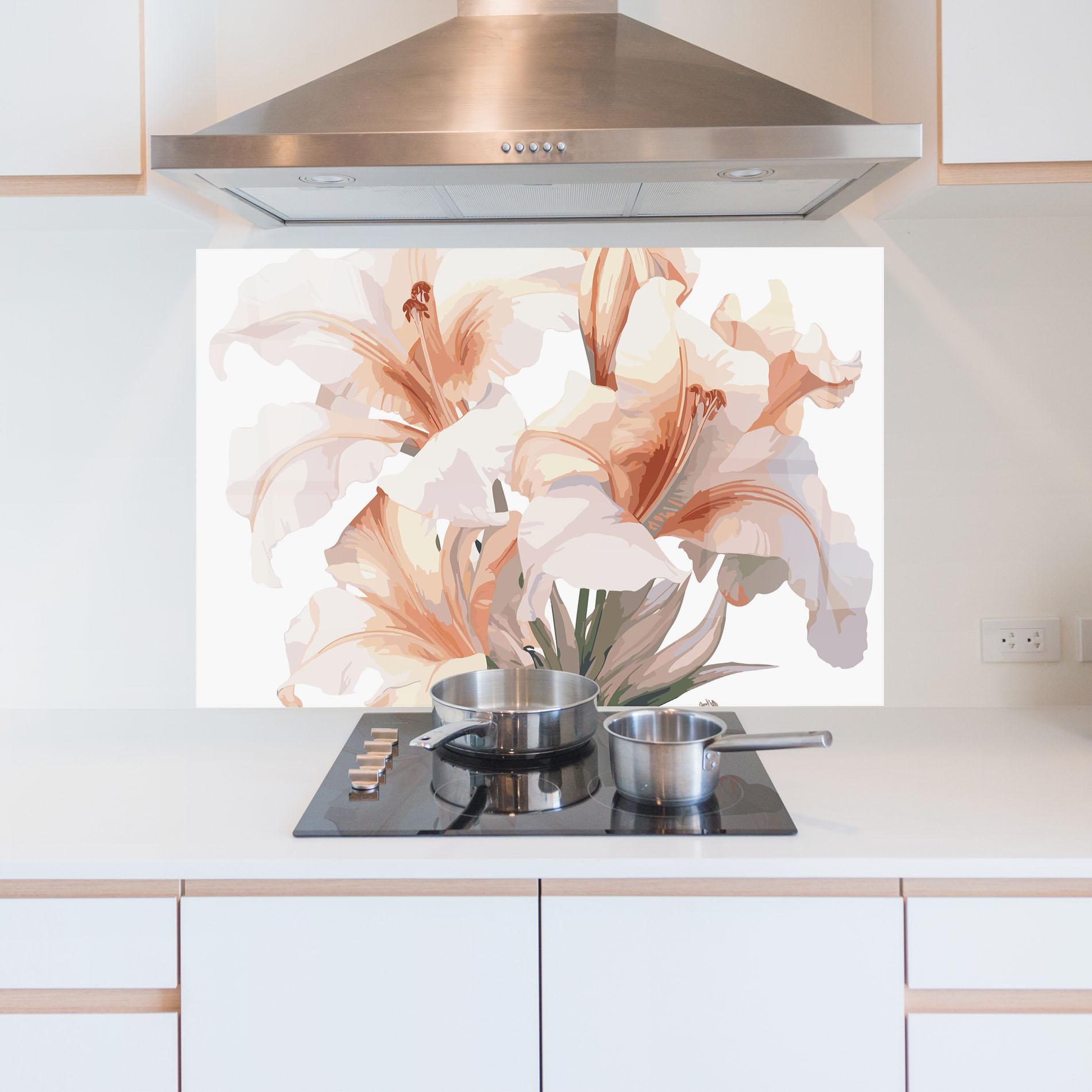 Panou Sticla Bucatarie Light Orange Iris mockup 5