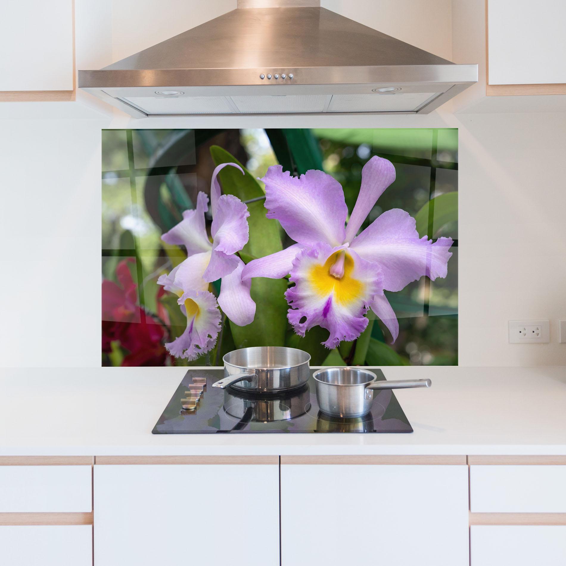 Panou Sticla Bucatarie Light Purple Iris mockup 5