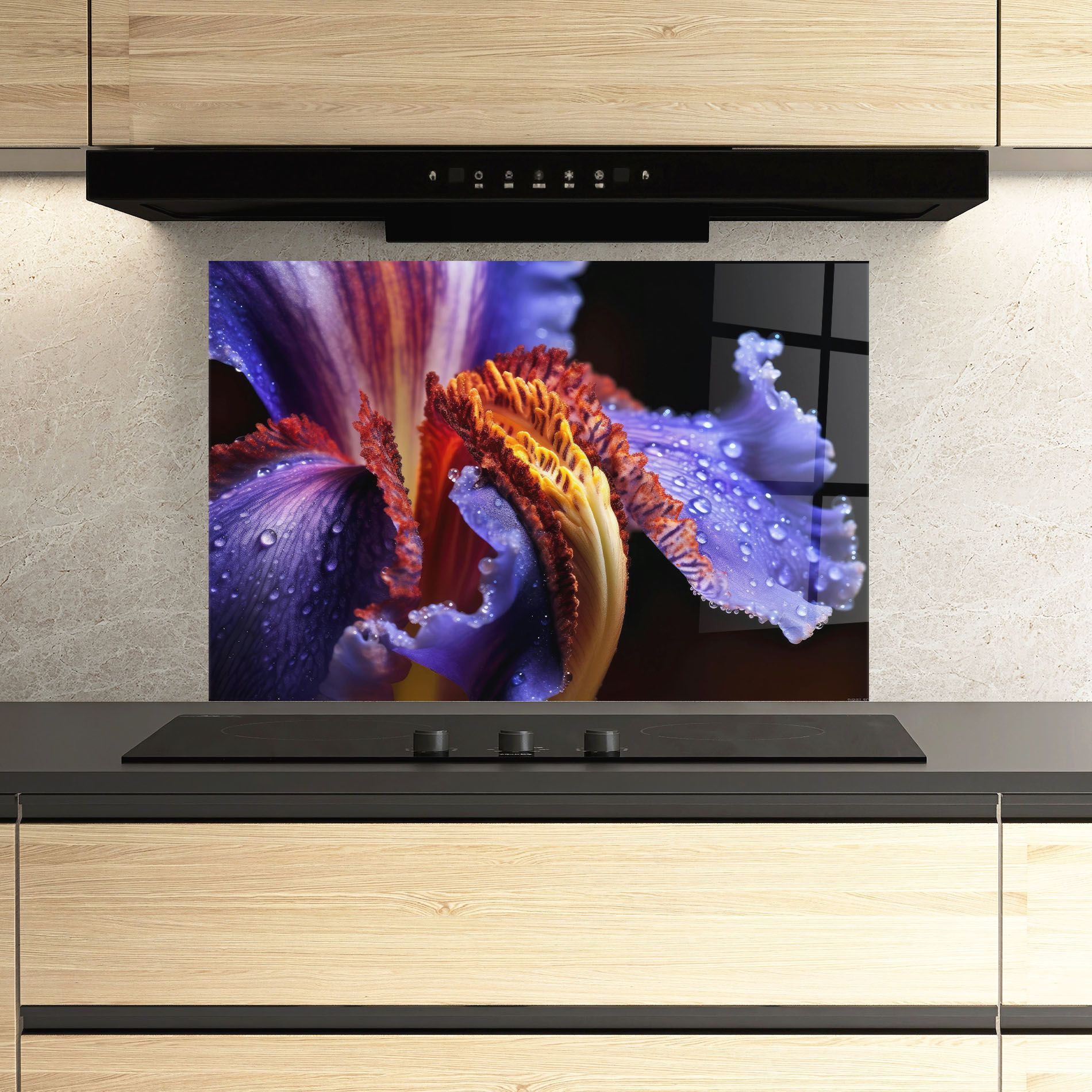 Close Up Blue Iris After Rain mockup 3