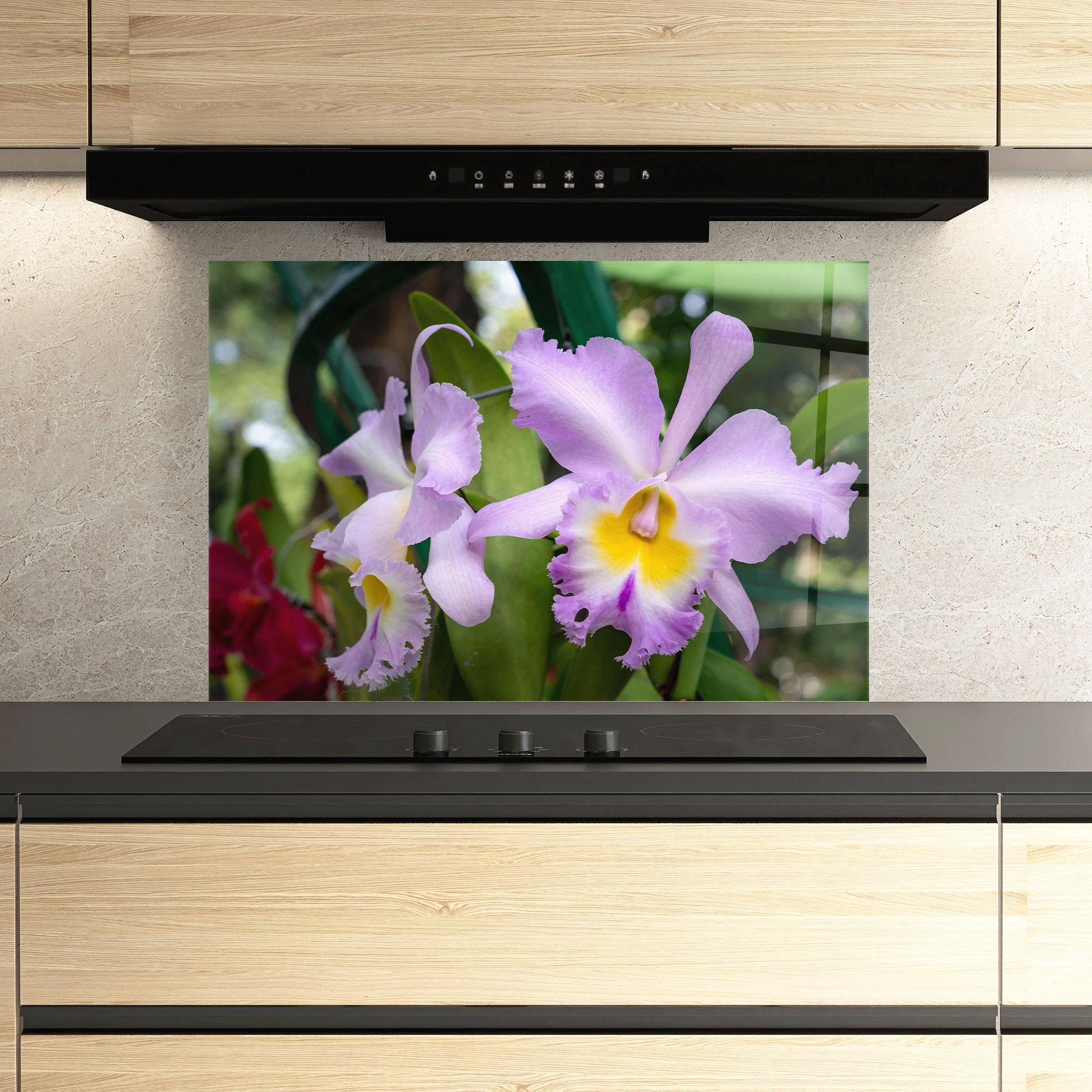 Panou Sticla Bucatarie Light Purple Iris mockup 3