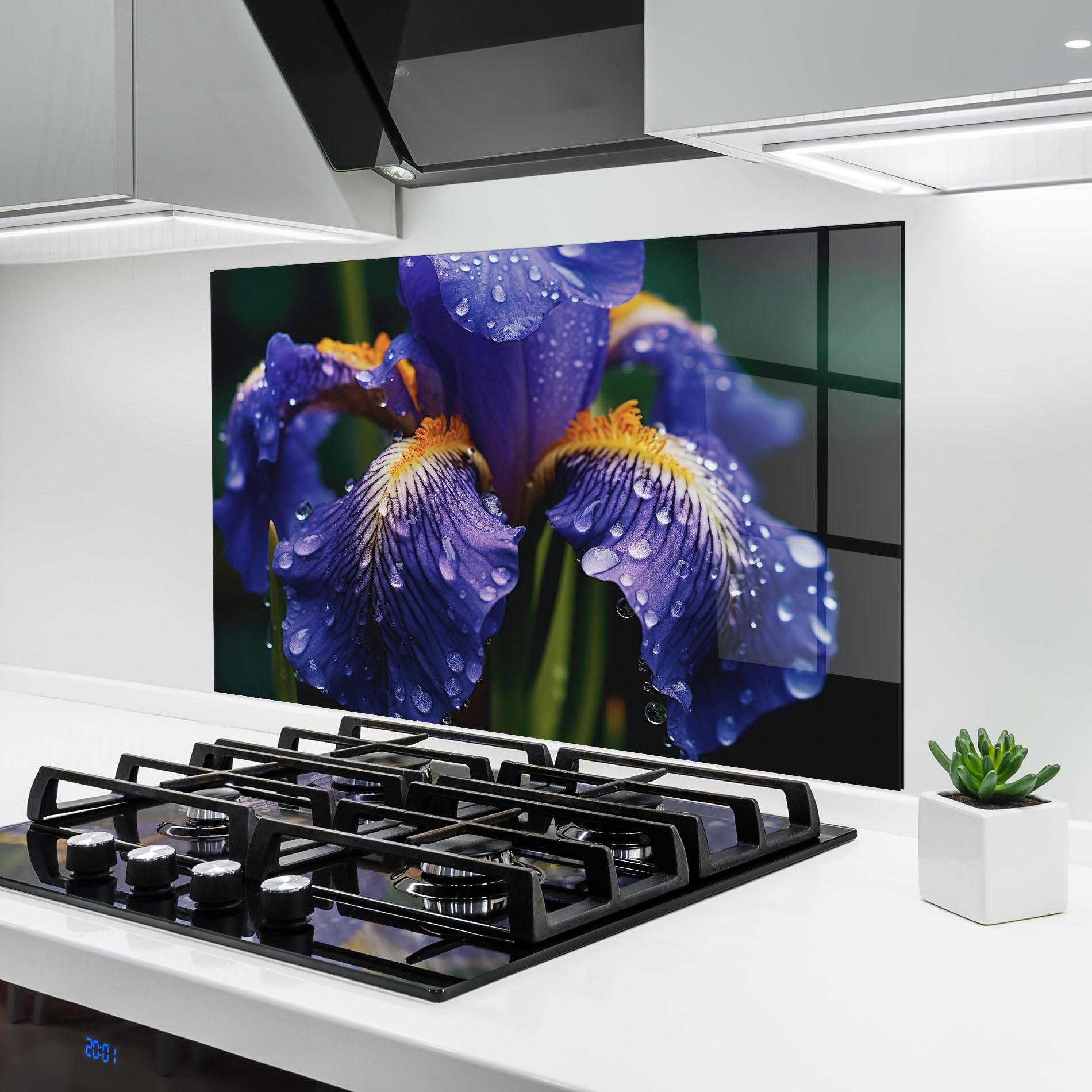 Panou Sticla Bucatarie Iris After Rain mockup 6