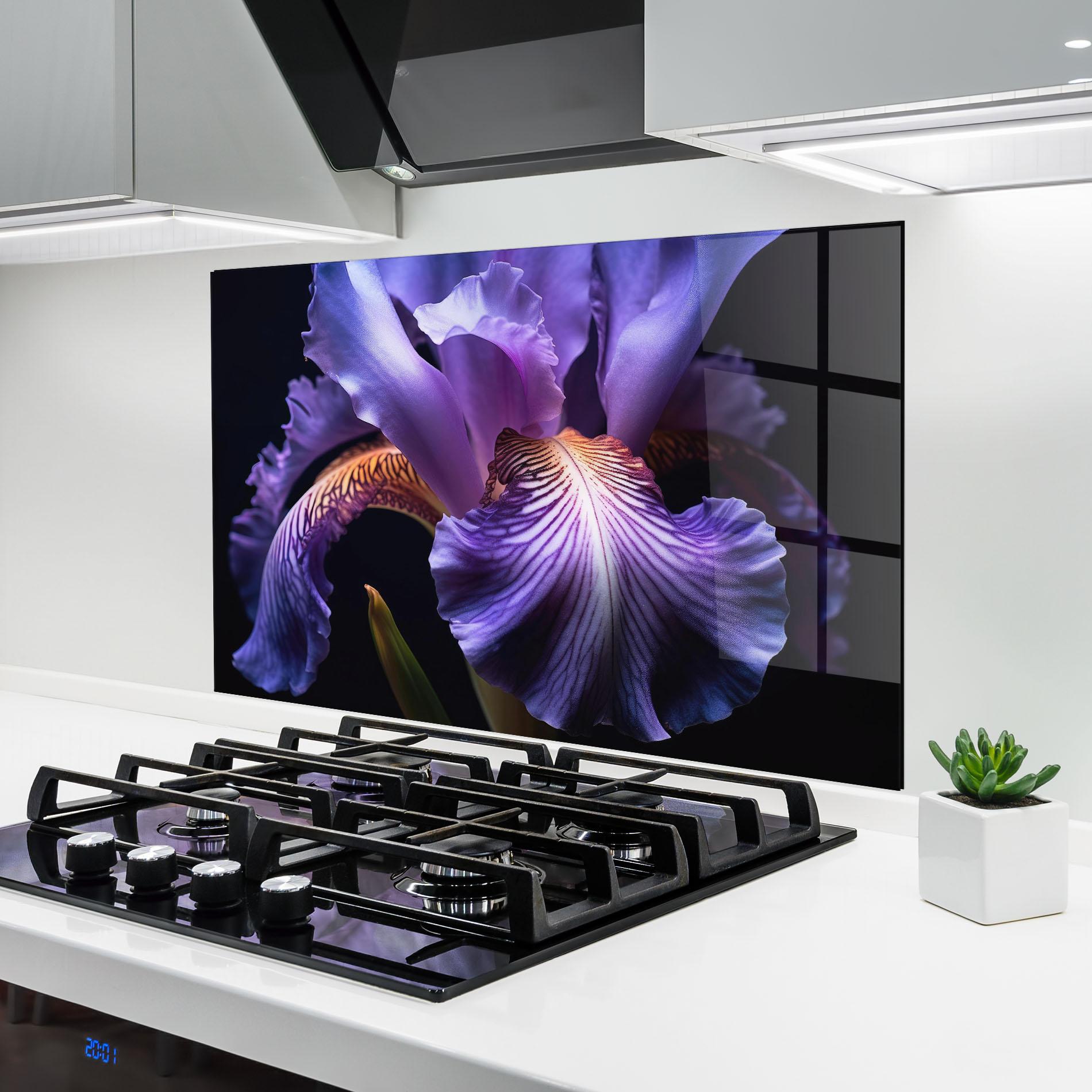 Panou Sticla Bucatarie Iris Beautiful Close Up mockup 6