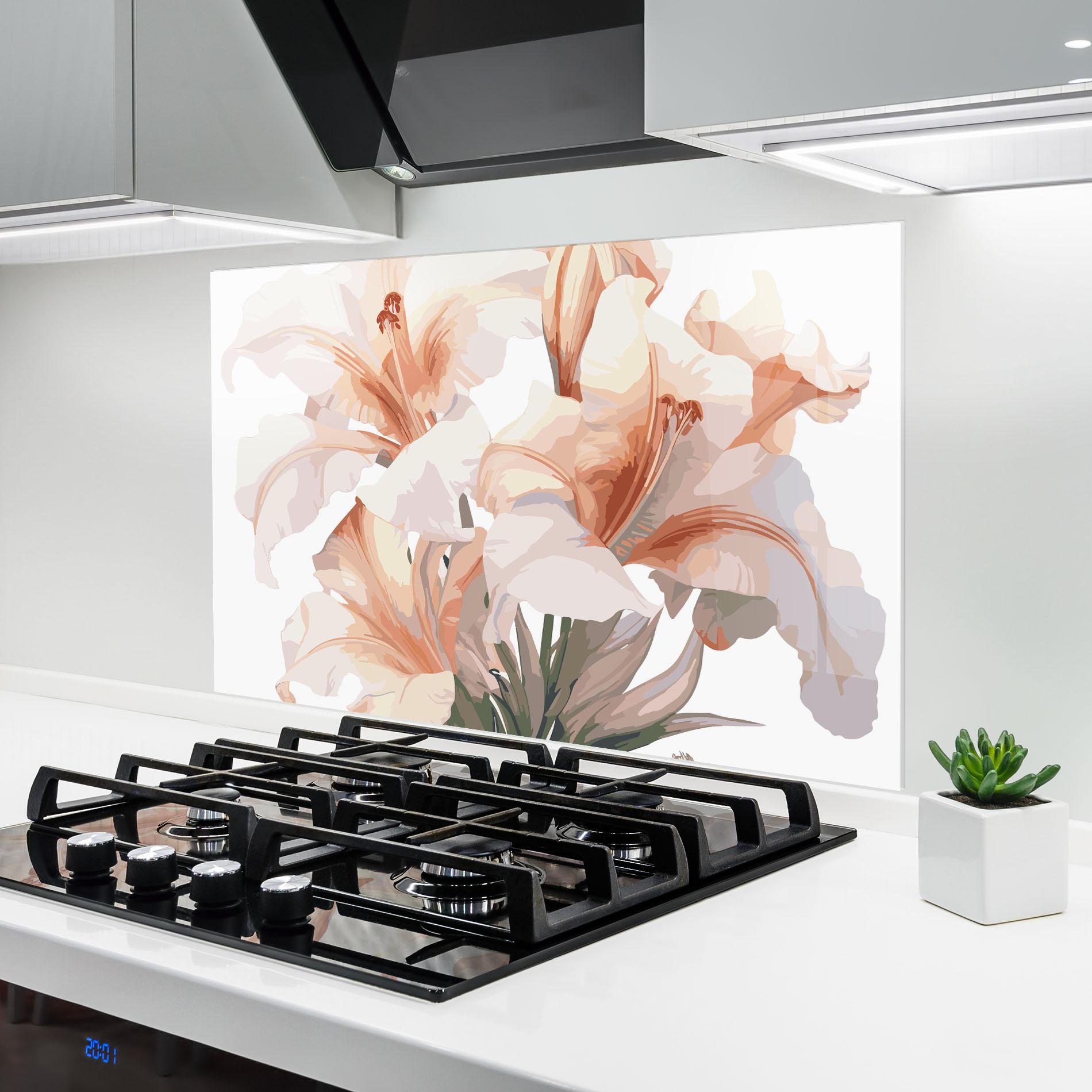 Panou Sticla Bucatarie Light Orange Iris mockup 6