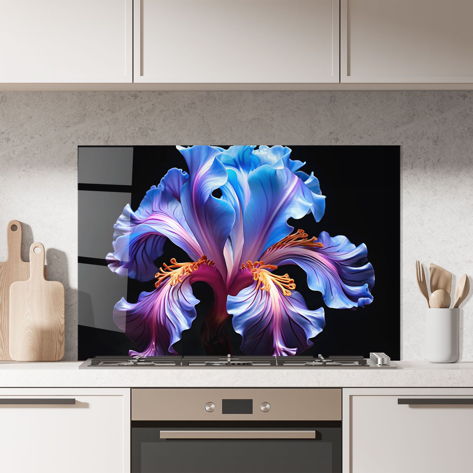 Beautiful Iris On Black mockup 7