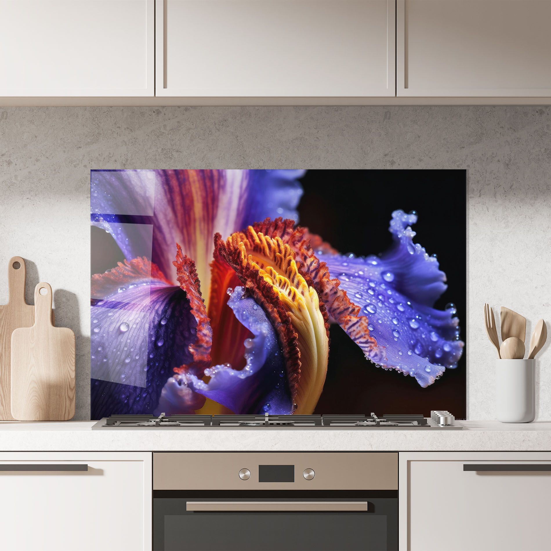 Close Up Blue Iris After Rain mockup 7