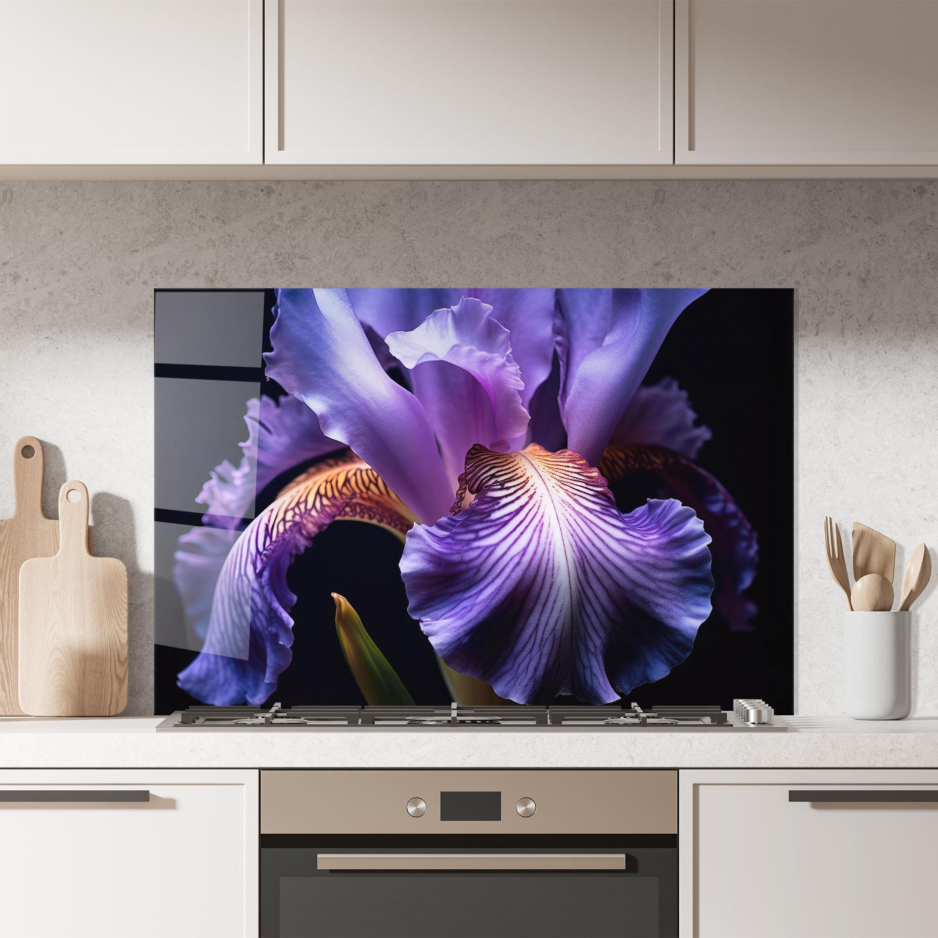 Panou Sticla Bucatarie Iris Beautiful Close Up mockup 7