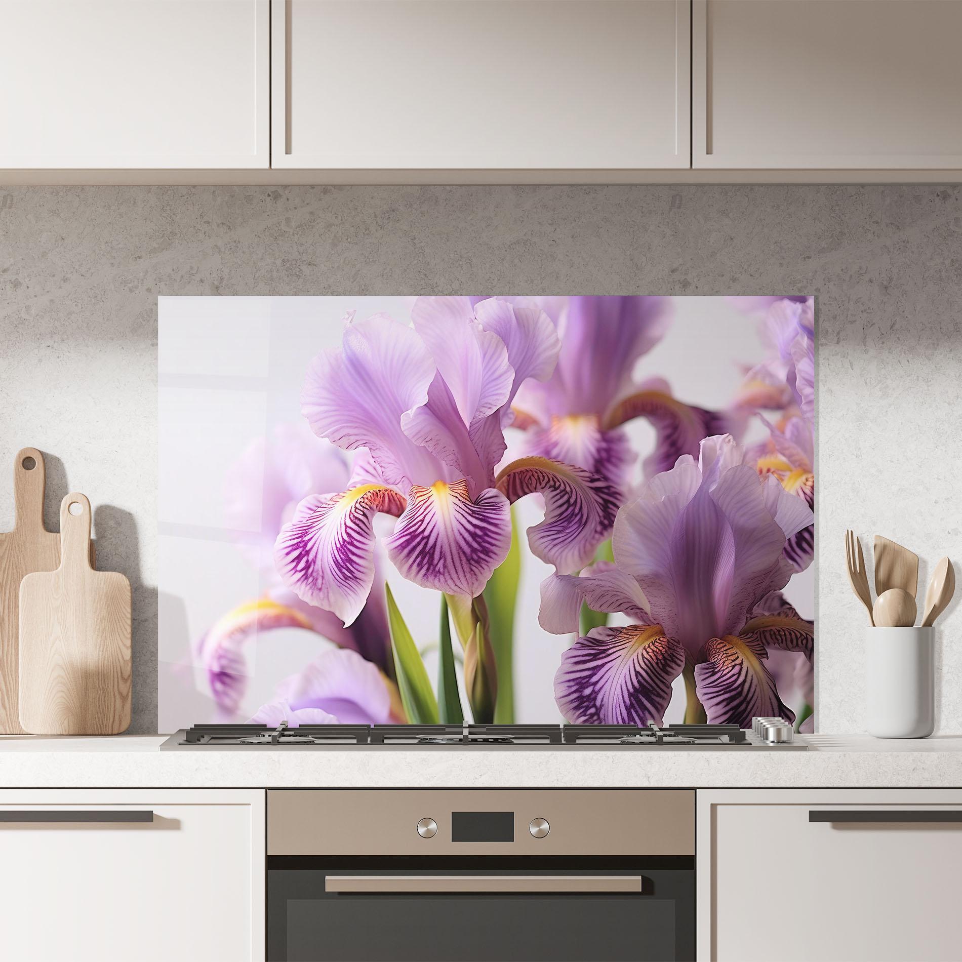 Panou Sticla Bucatarie Iris In Vase mockup 7