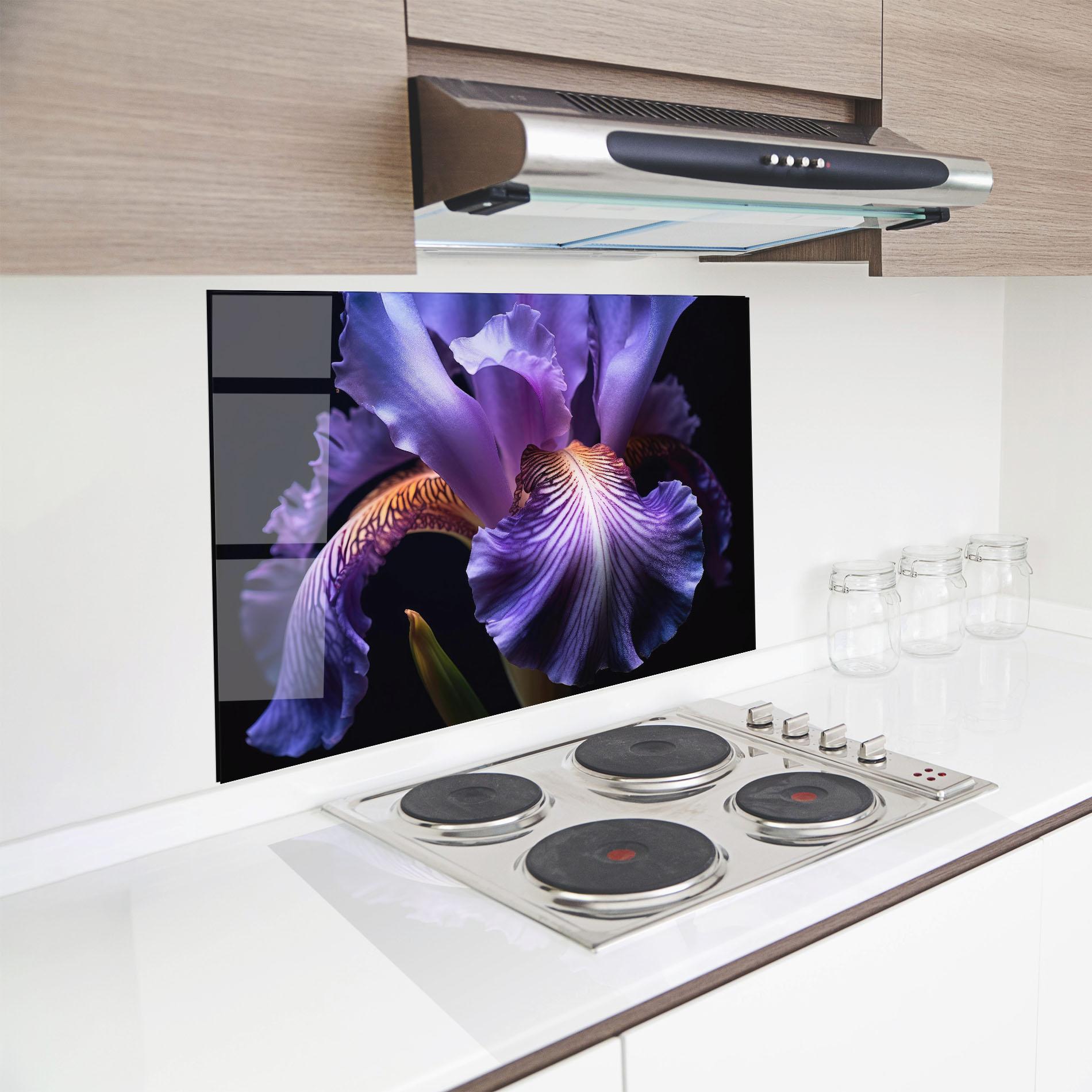 Panou Sticla Bucatarie Iris Beautiful Close Up mockup 8