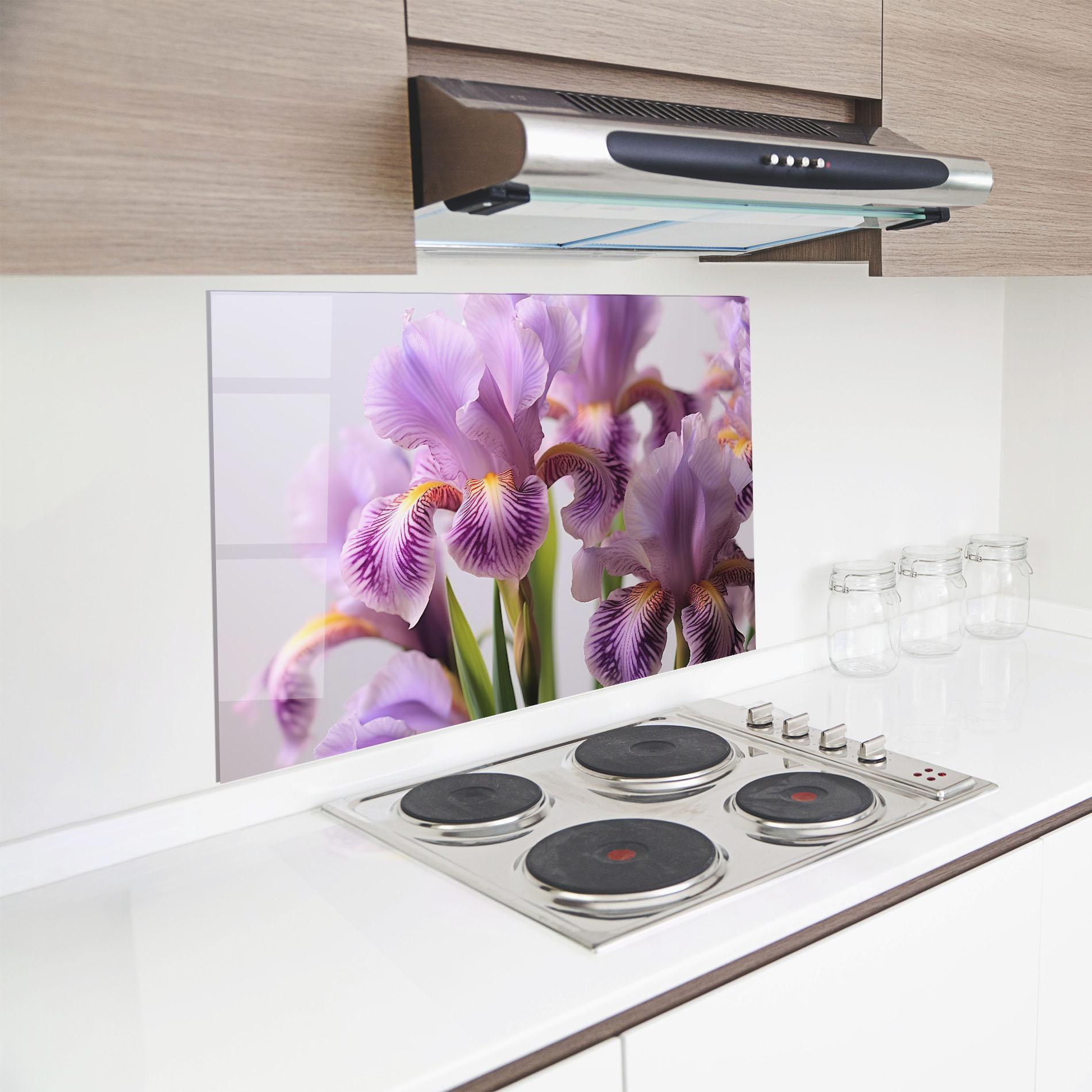 Panou Sticla Bucatarie Iris In Vase mockup 8