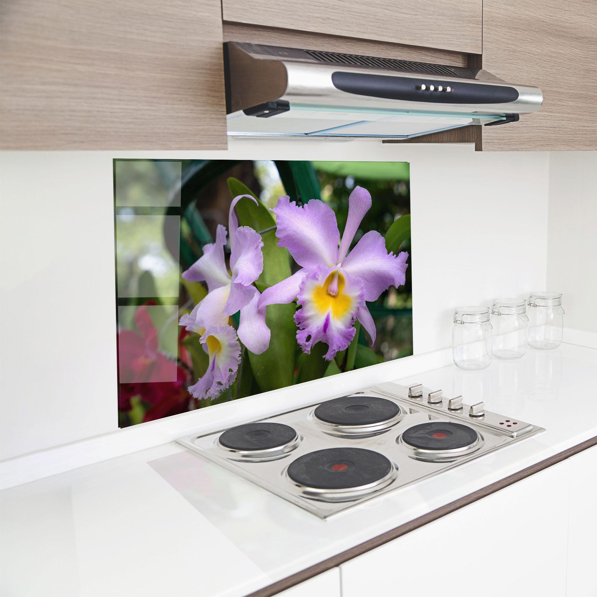 Panou Sticla Bucatarie Light Purple Iris mockup 8