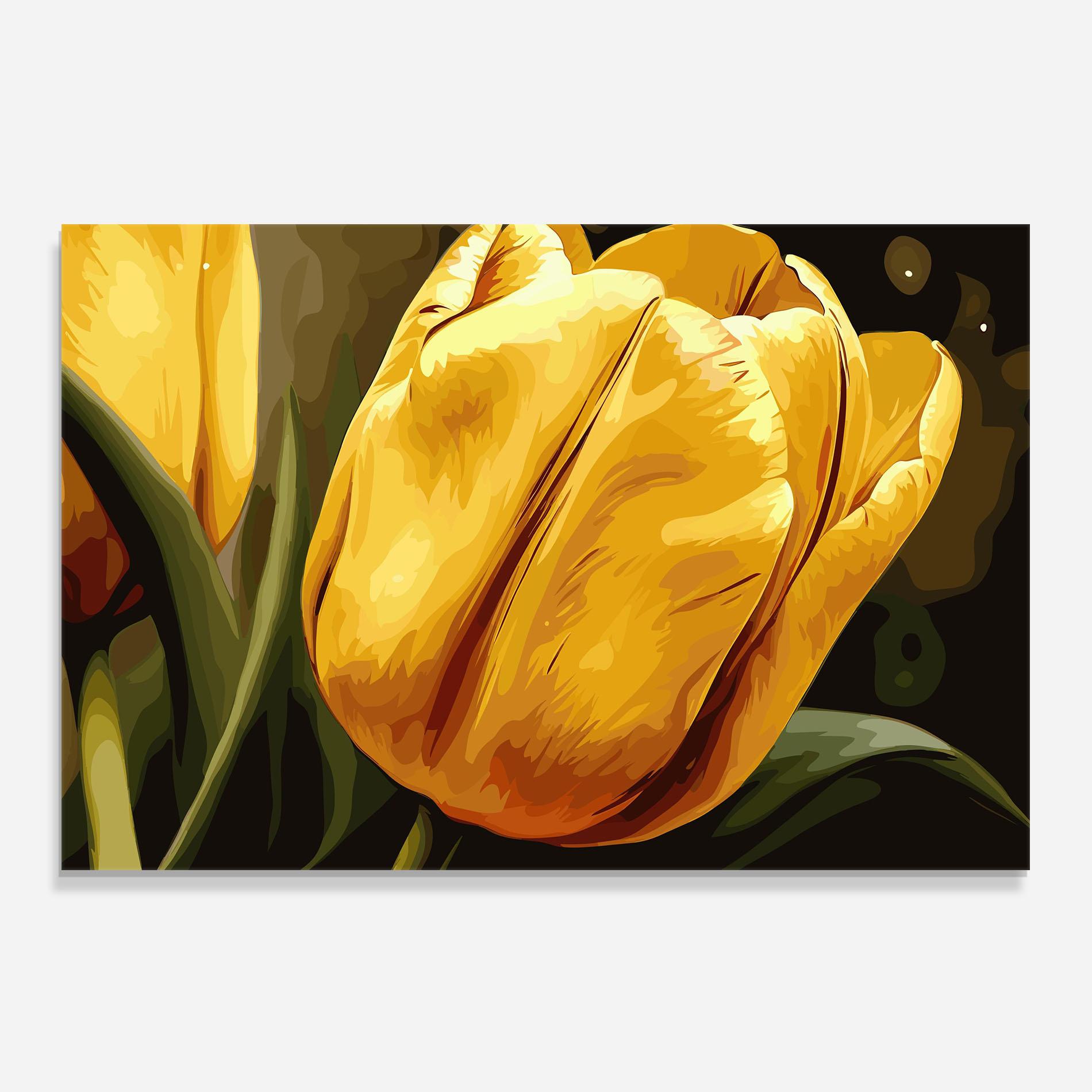 Panou Sticla Bucatarie Big Yellow Tulip mockup 0