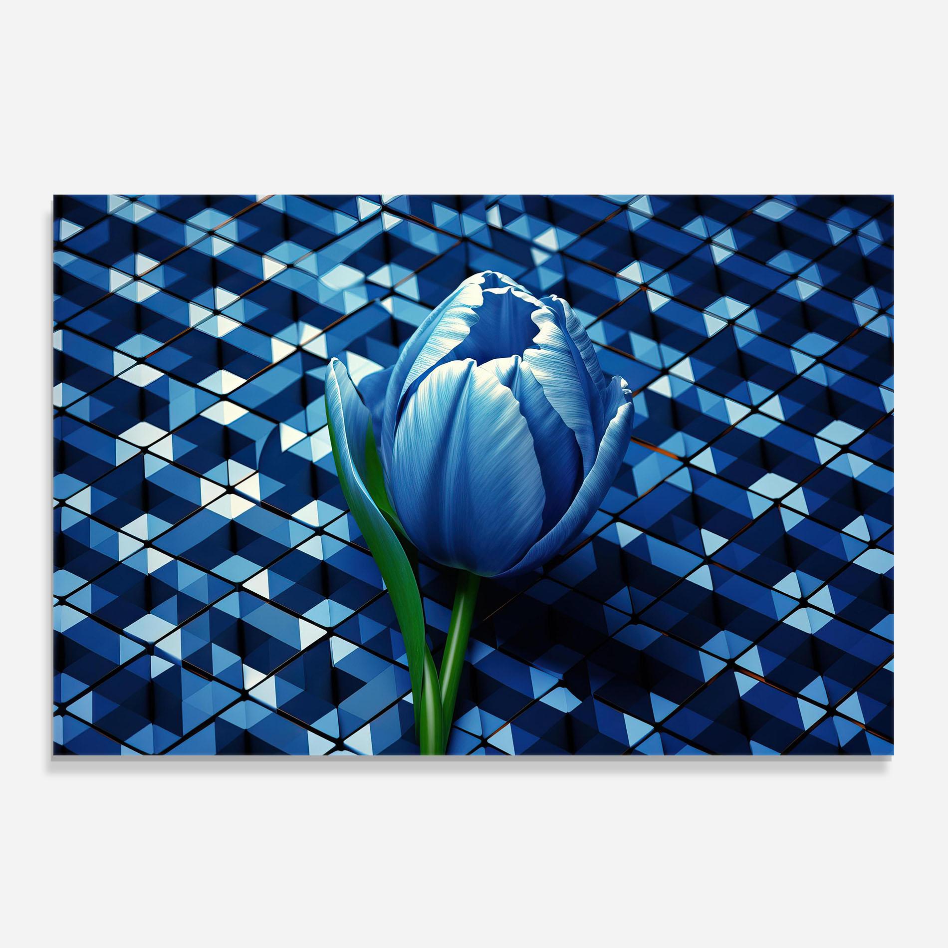 Panou Sticla Bucatarie Blue Tulip mockup 0