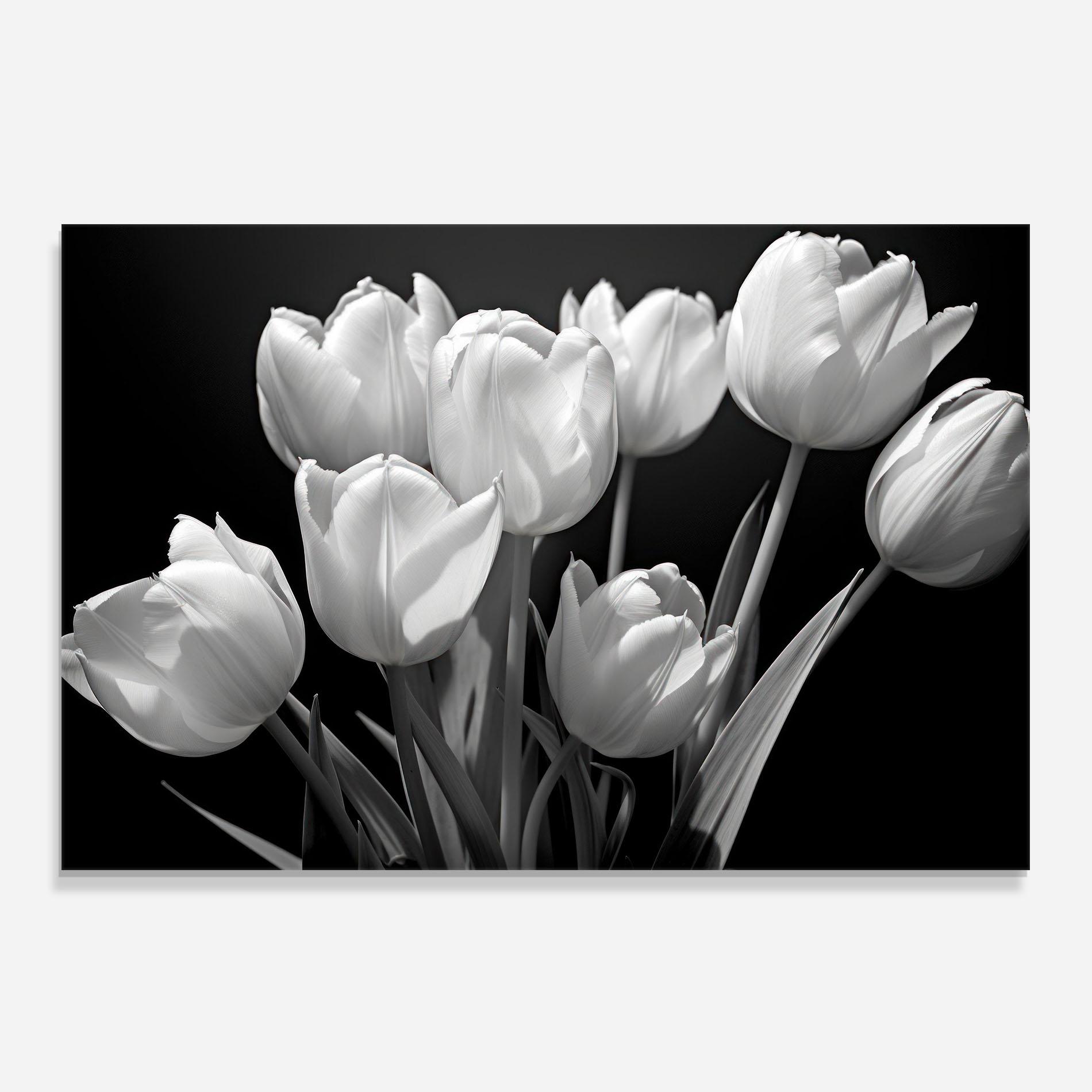 Panou Sticla Bucatarie Light Grey Tulips mockup 0