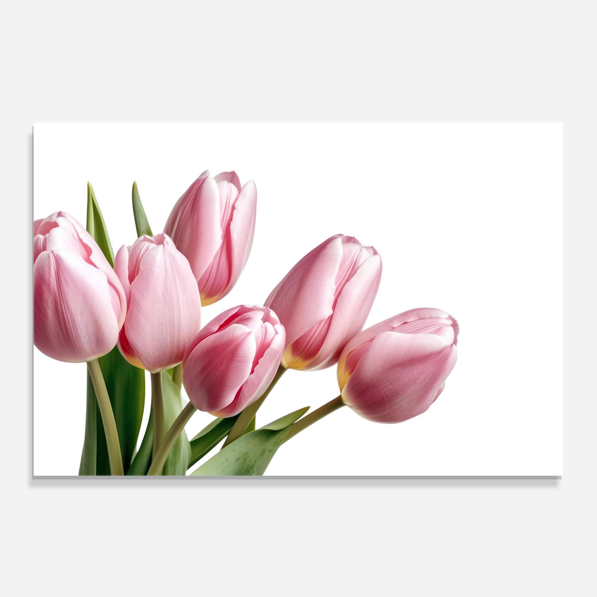 Panou Sticla Bucatarie Pink Tulips mockup 0