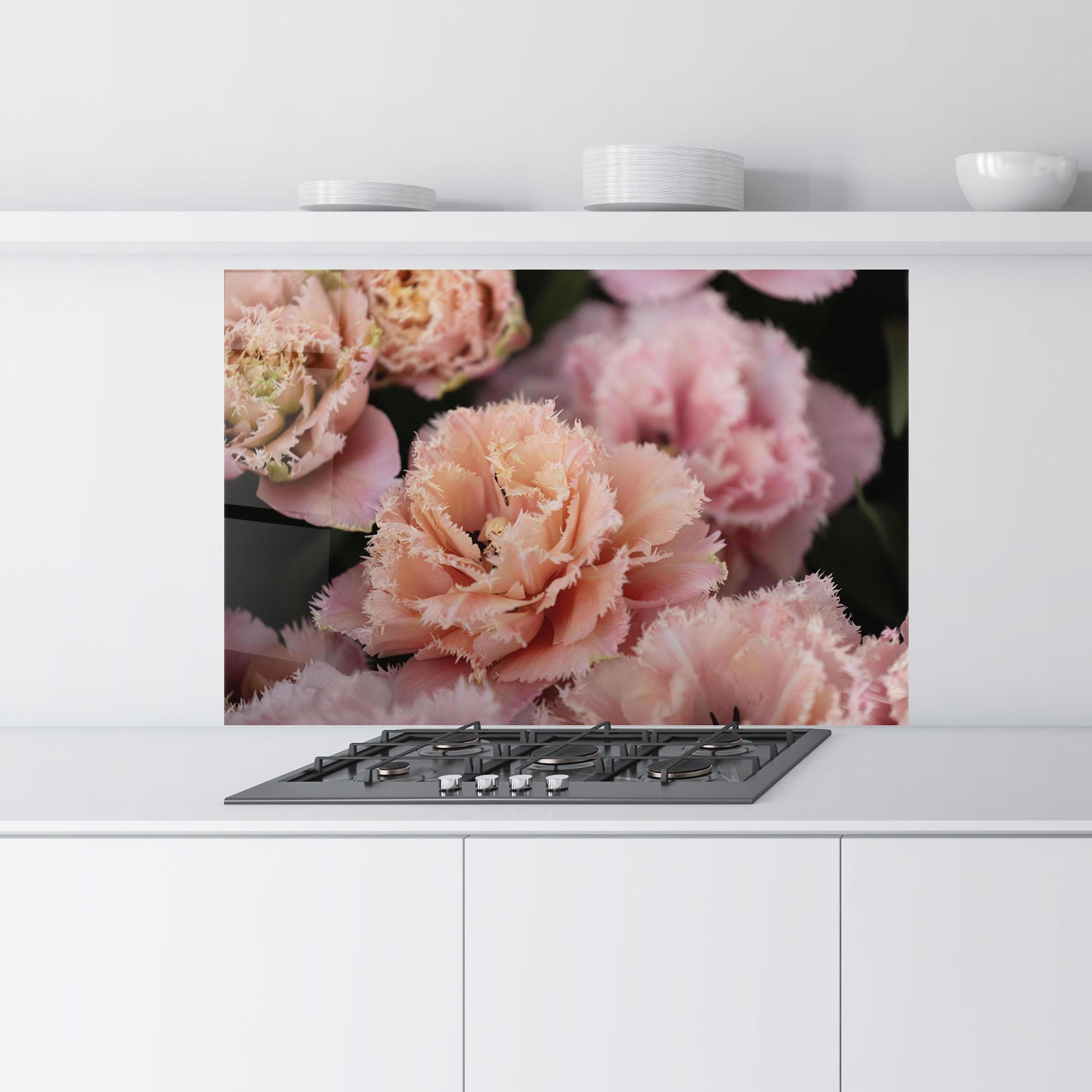 Panou Sticla Bucatarie Pastel Fringed Tulips mockup 9