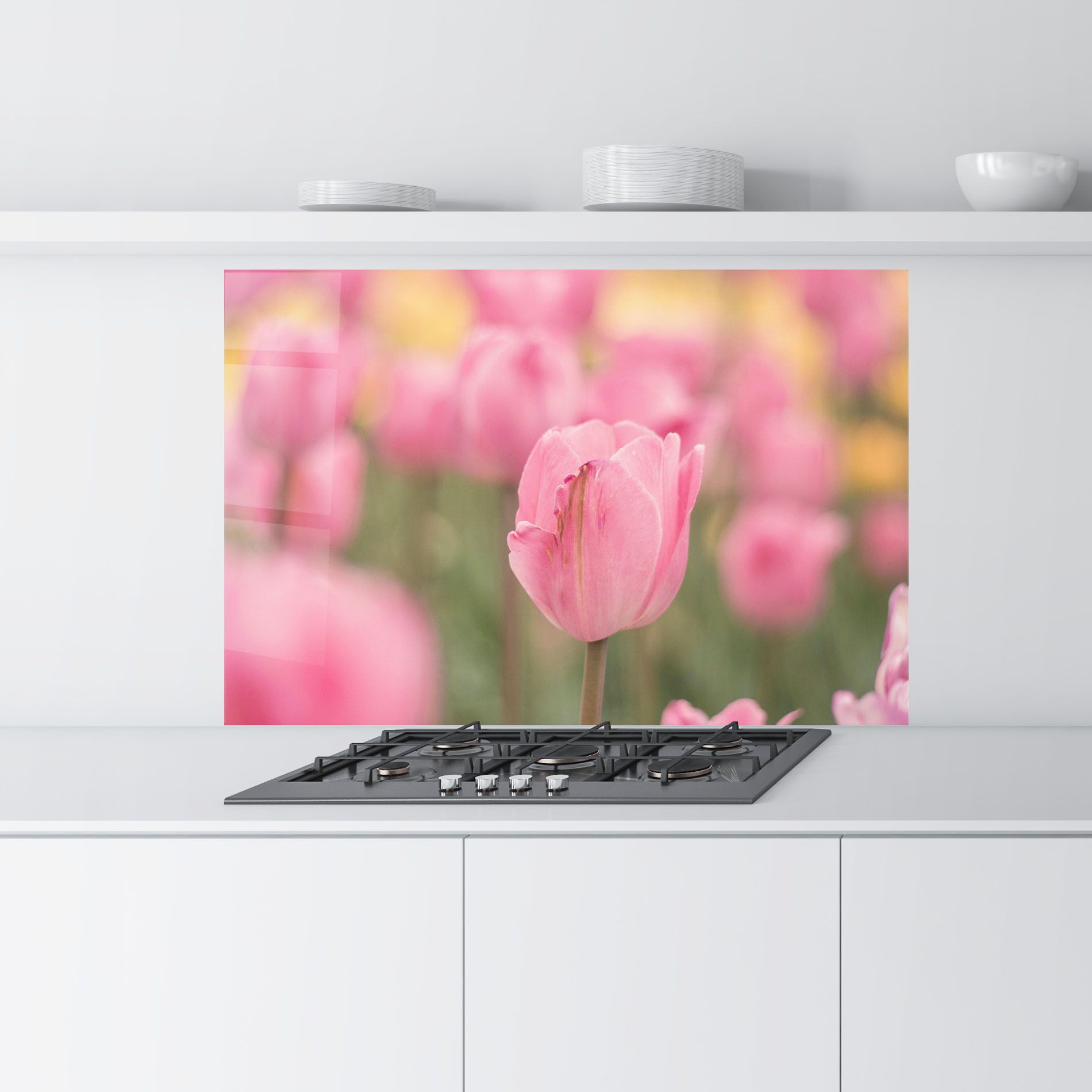 Pastel Tulips In Garden mockup 9