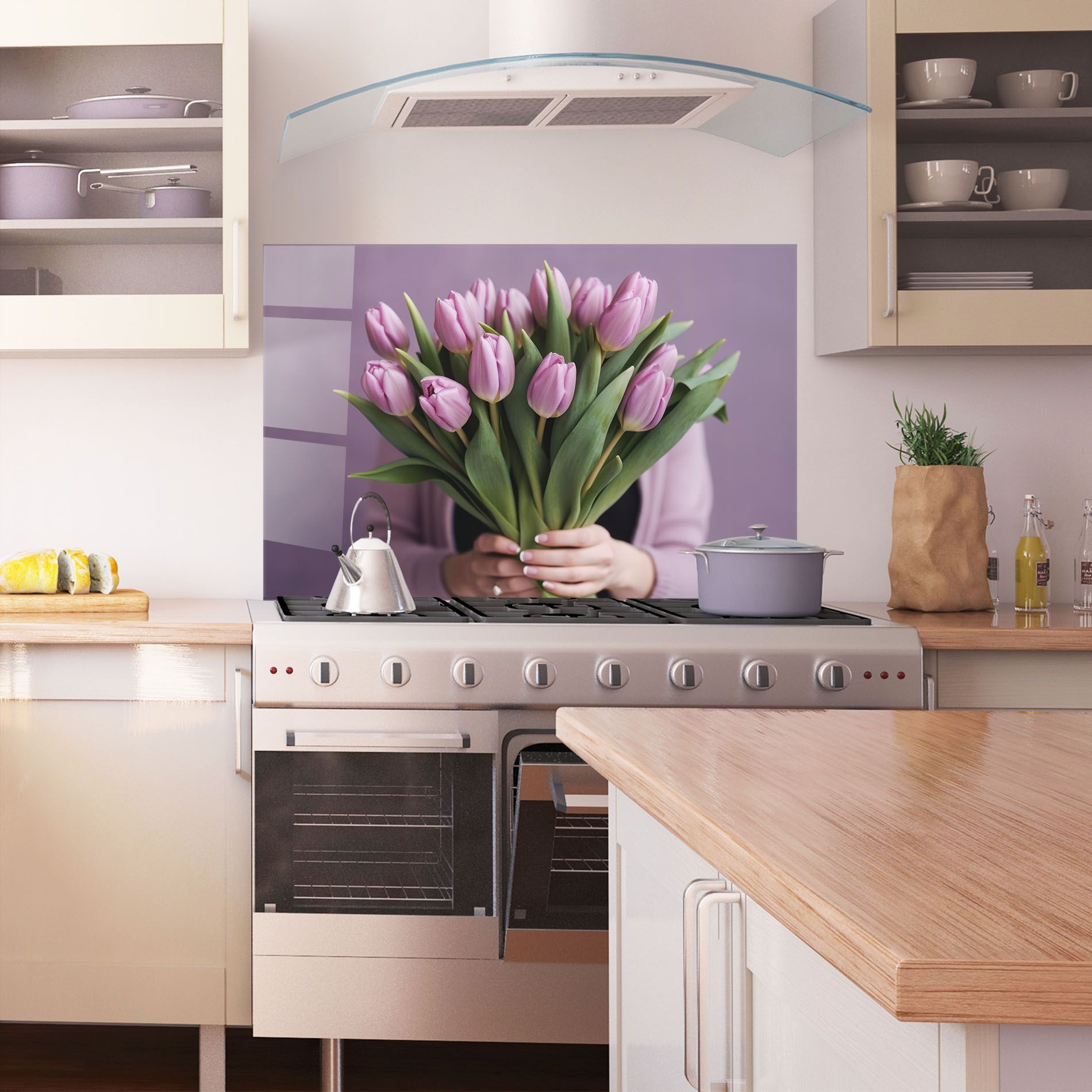 Holding Pink Tulips mockup 1