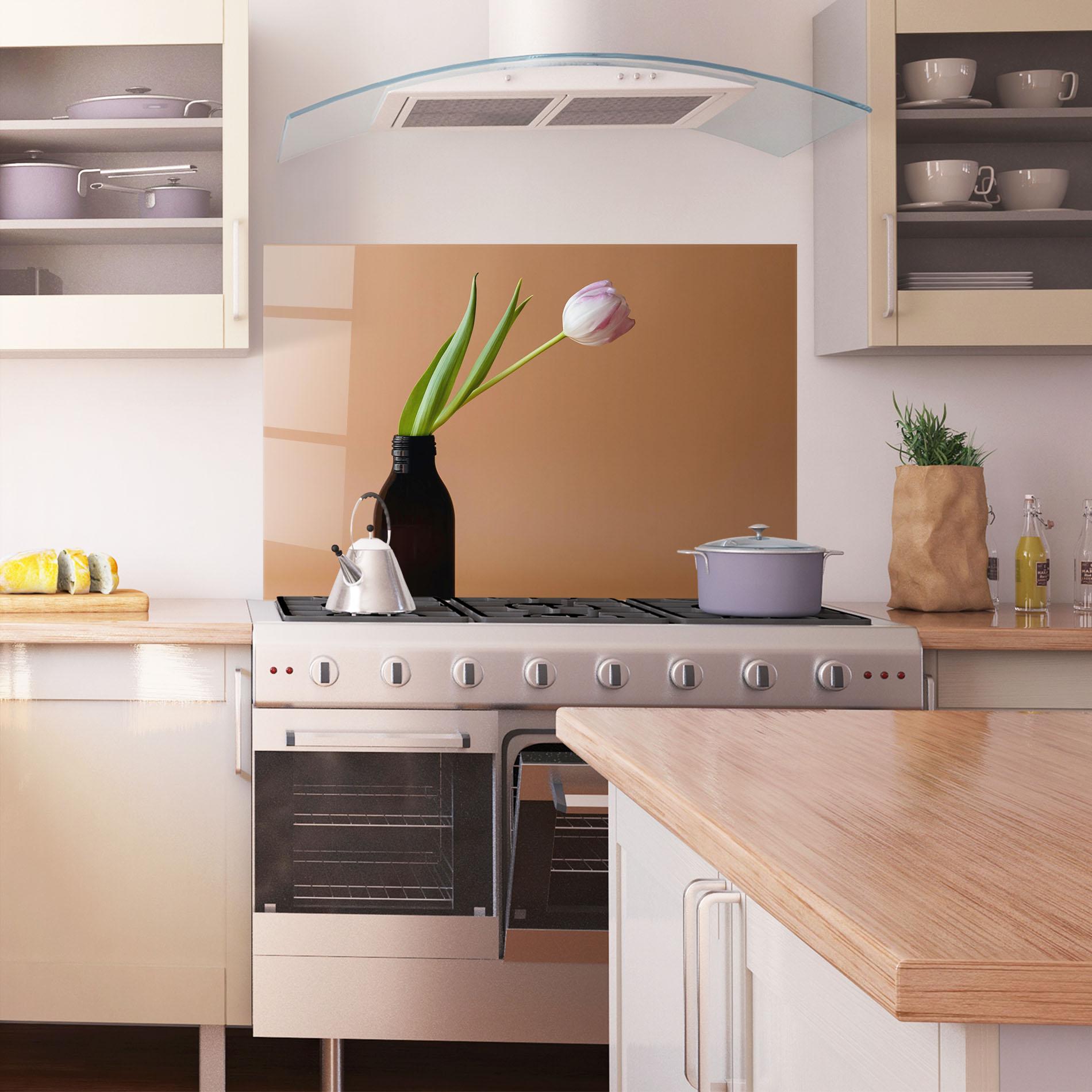 Panou Sticla Bucatarie One Pink Tulip mockup 1